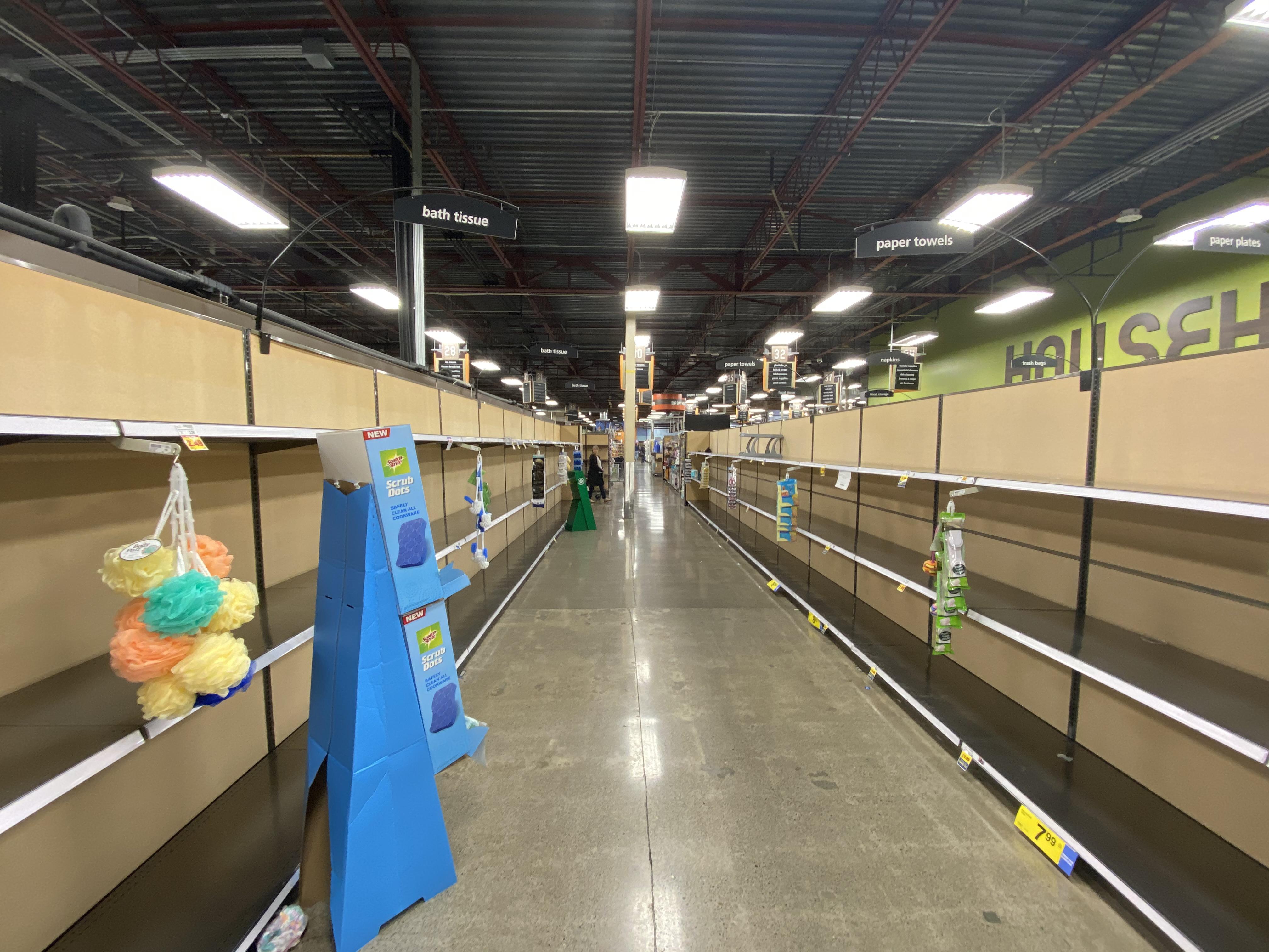 Toilet paper/Paper towel isle at Fred Meyers in North Salem as of 2041