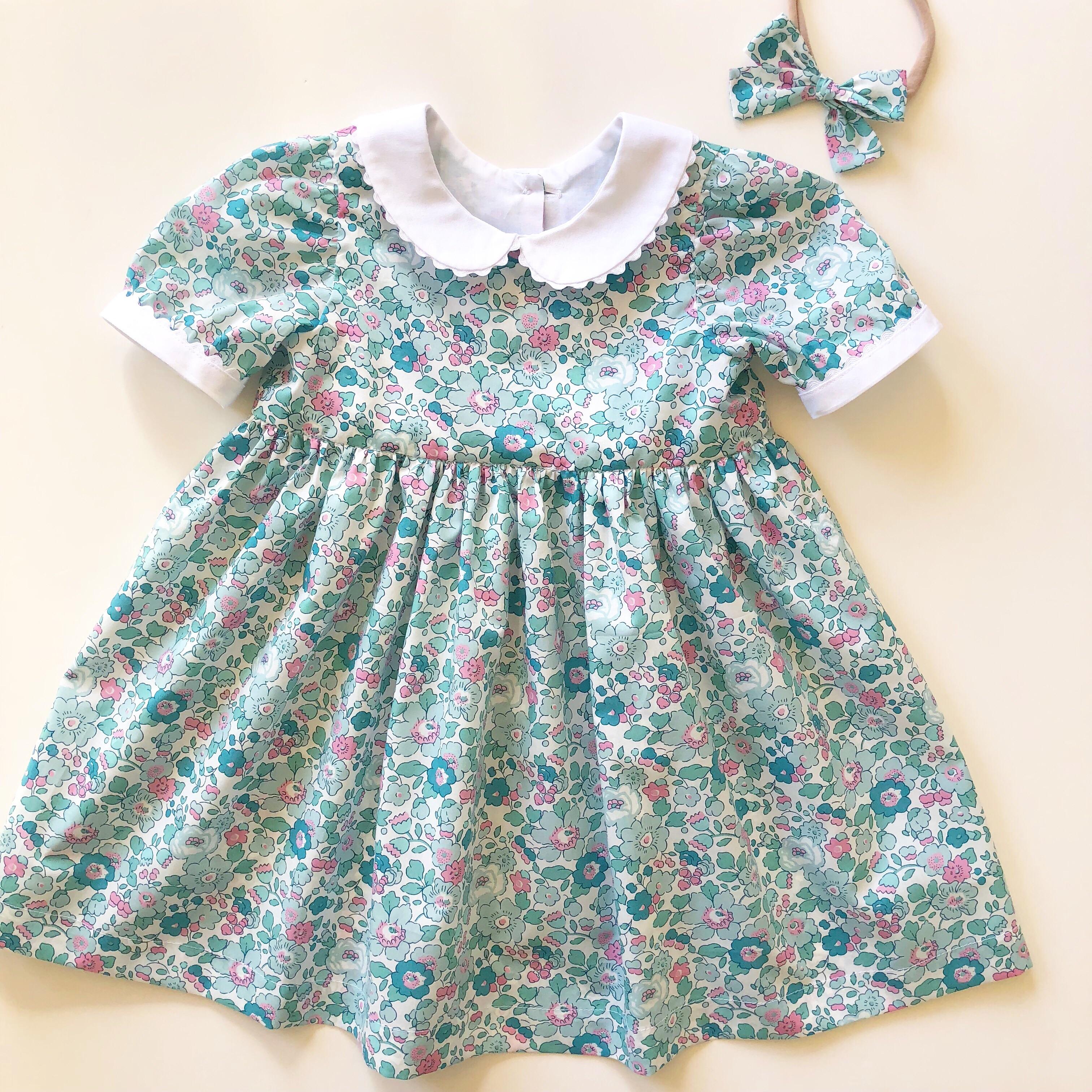 Baby dress in Liberty fabric. Self drafted r/sewing