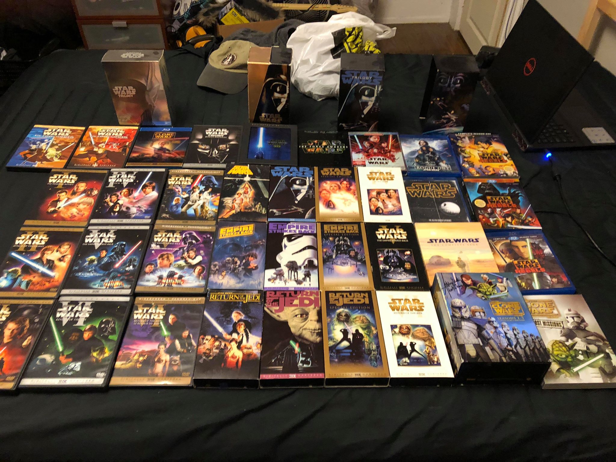 my VHS/DVD/bluray collection r/StarWars