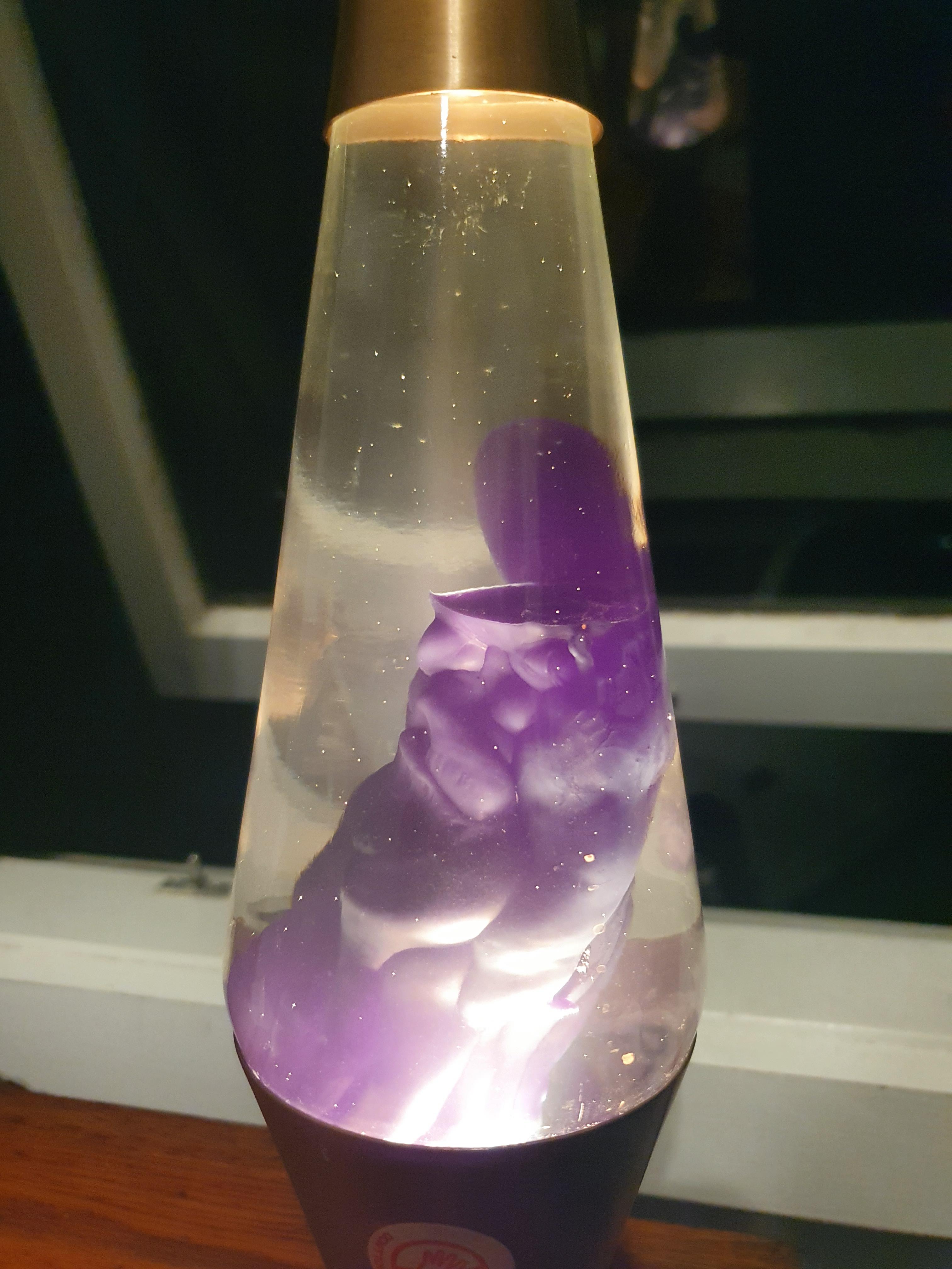 My lava lamp got cold enough next to my window that it went solid r