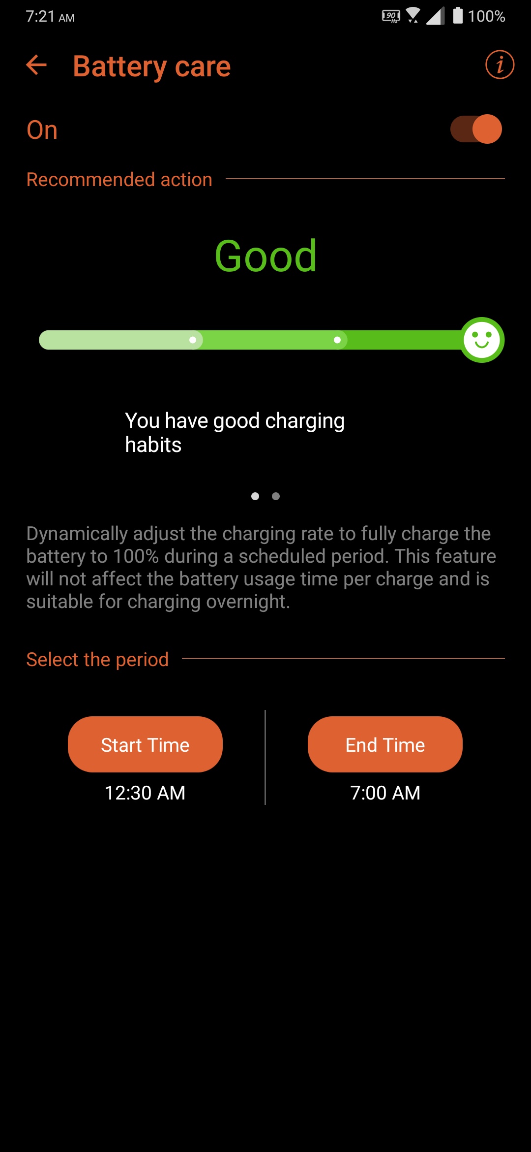 Is this battery care switch on always, will consume battery? r/ROGphone2