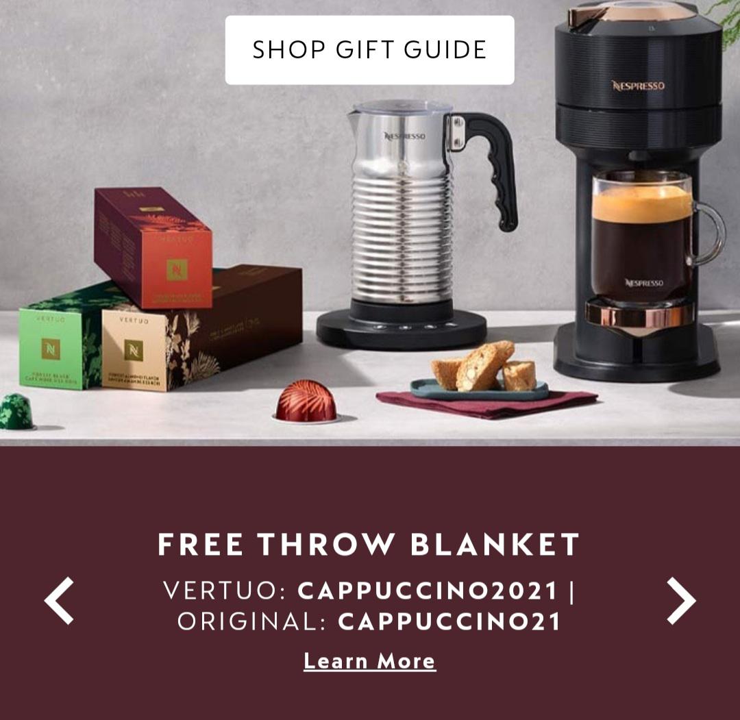 USA Free throw blanket for orders (no more water bottle) r/nespresso