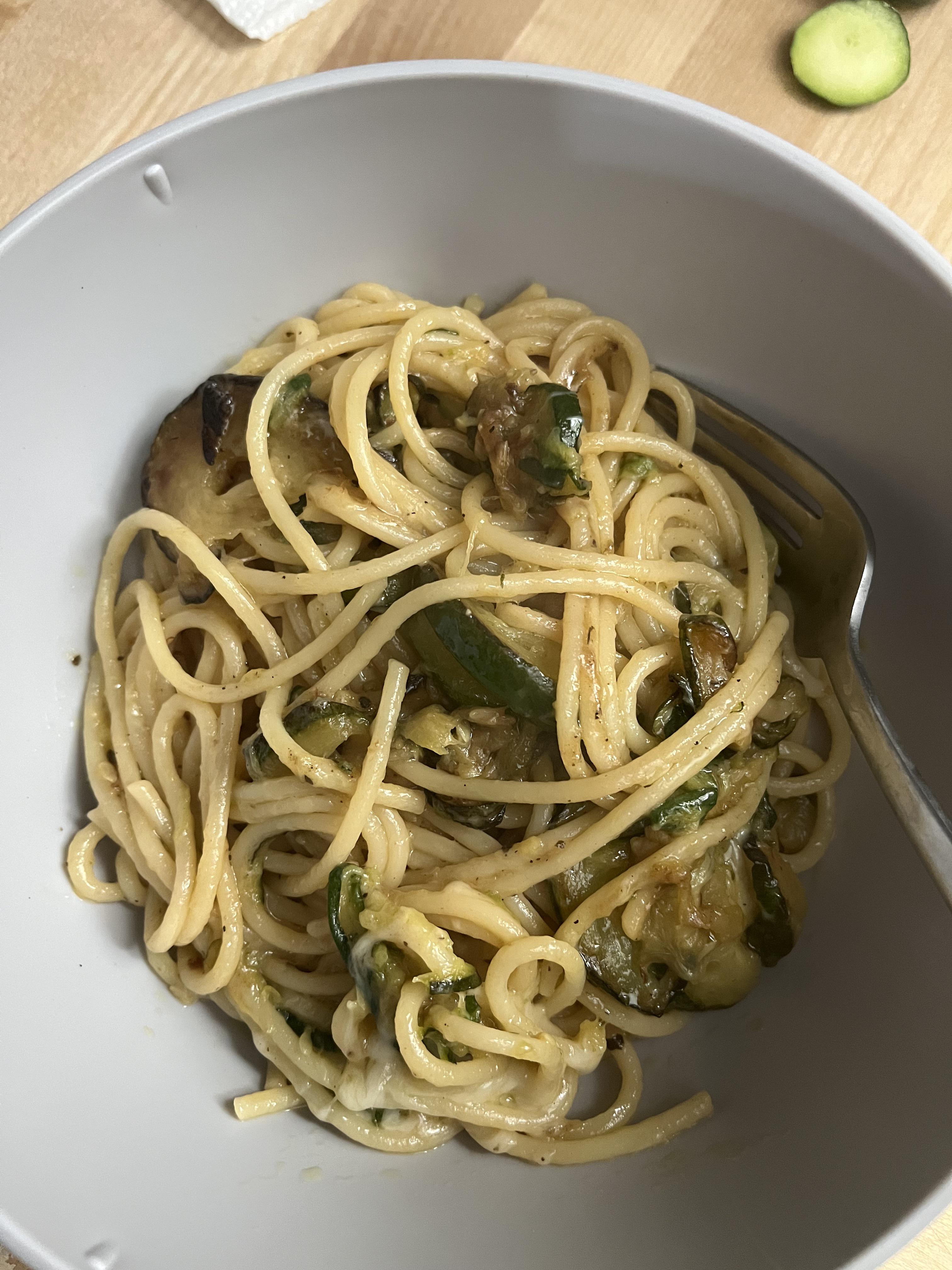 I made Stanley Tucci’s zucchini pasta last night using stuff from TJ’s