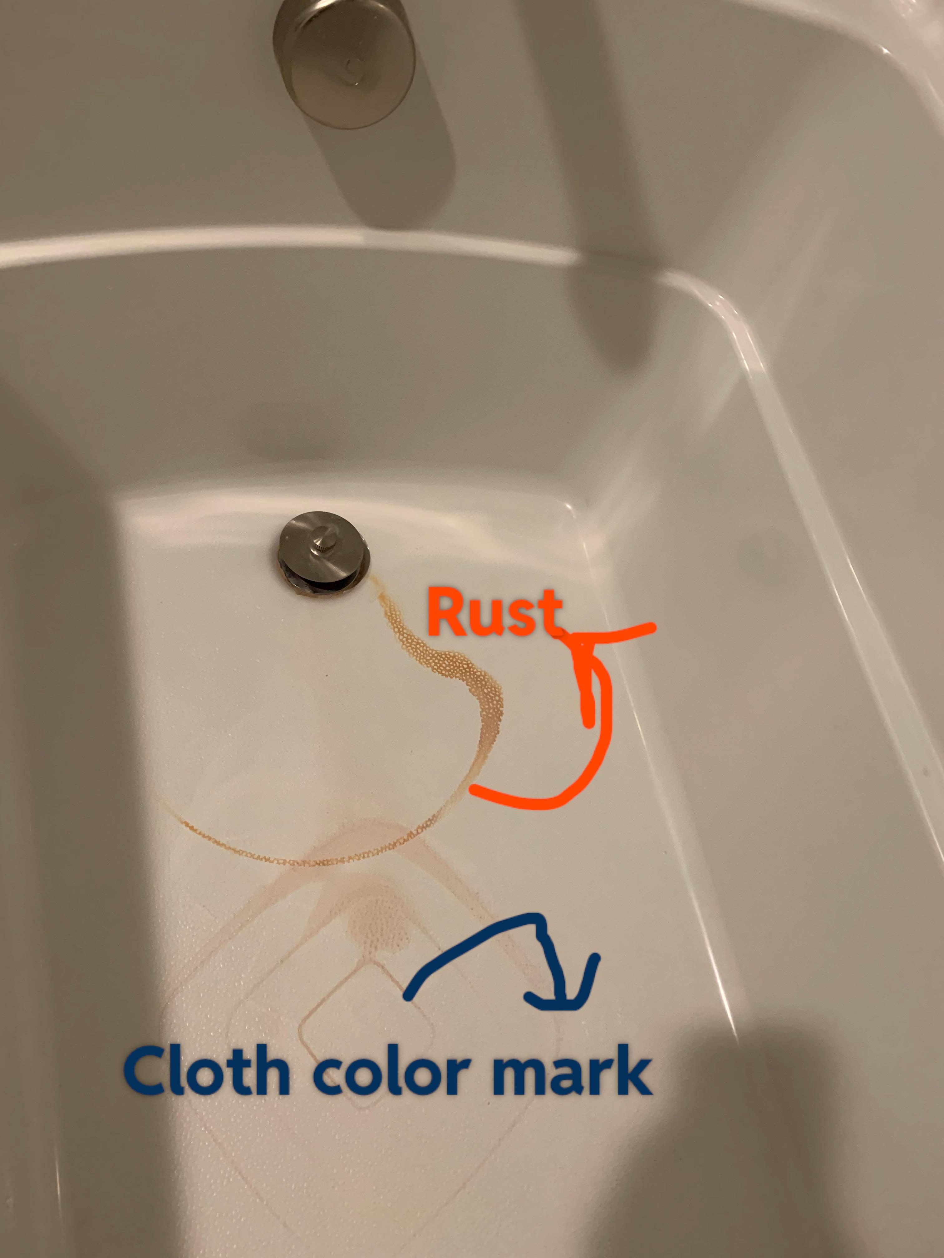 Rust/color stain removal from bathtub r/fixit