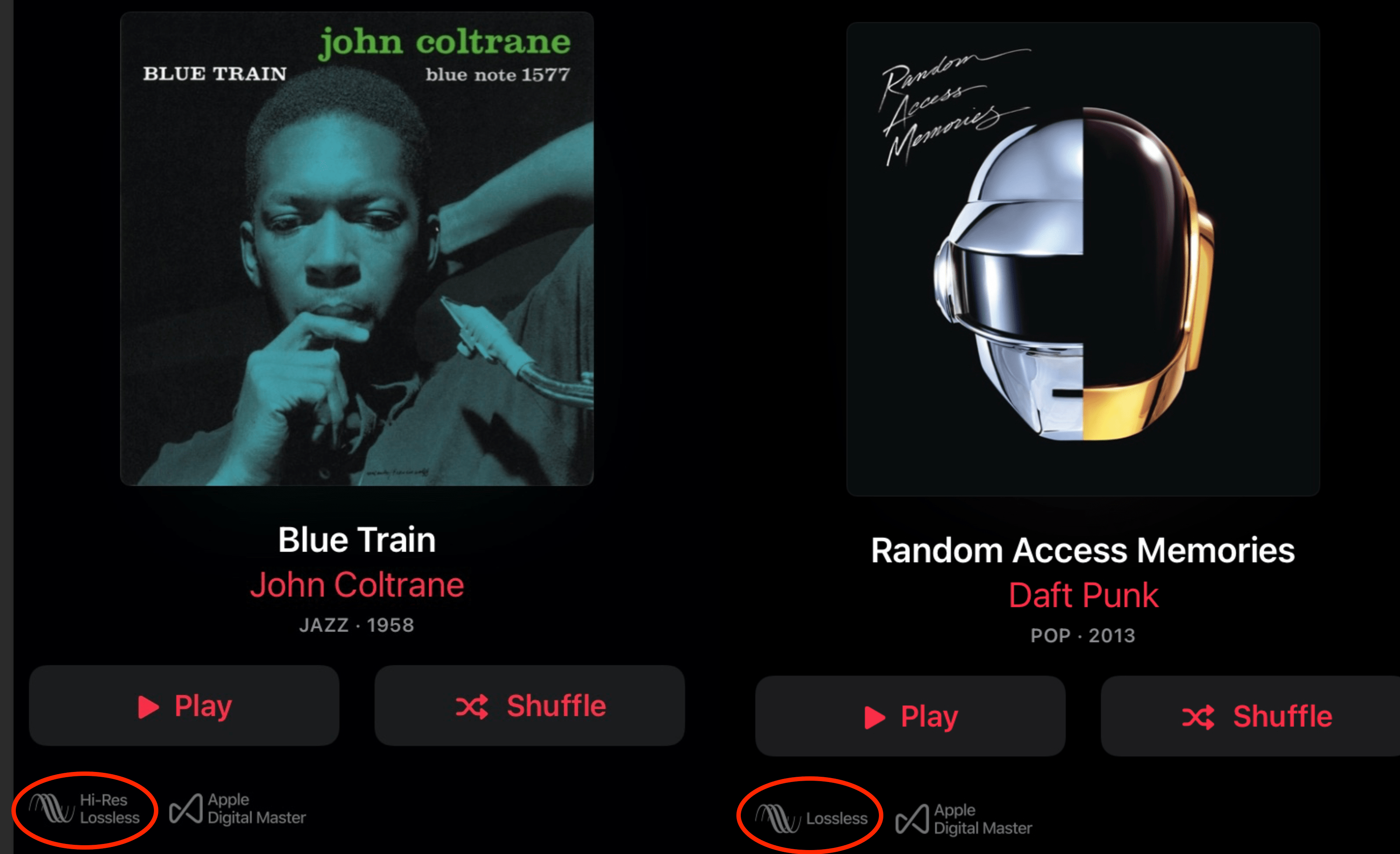 With Apple Music most albums are lossless but not many are actually