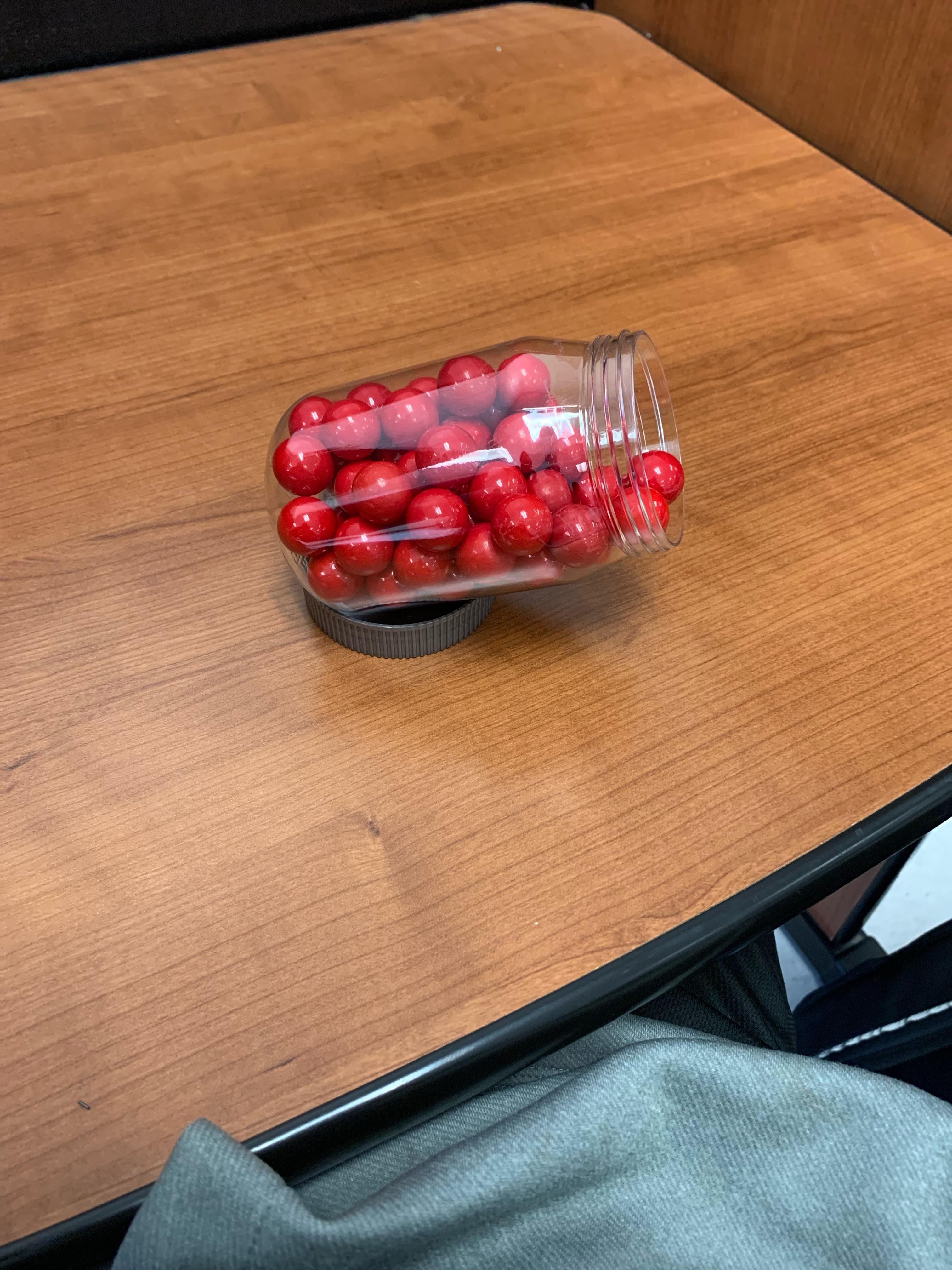 They way my red hot balls in a jar stand on the cap. : r/notinteresting