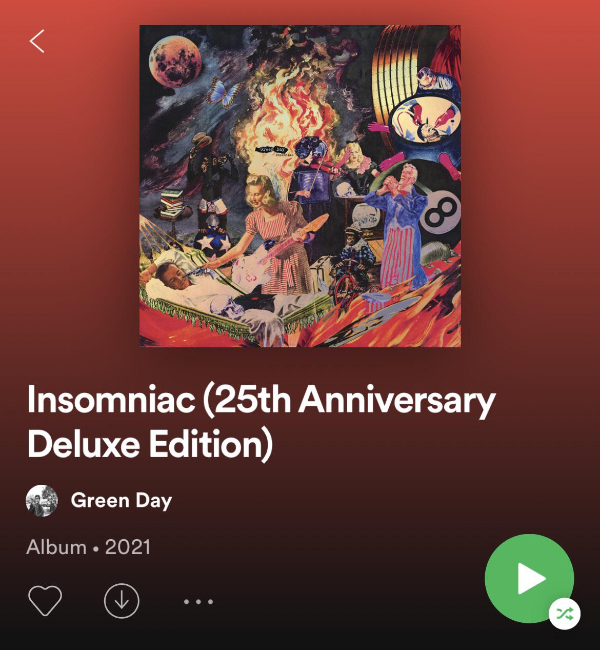 25th Anniversary of Insomniac is out on Spotify r/greenday