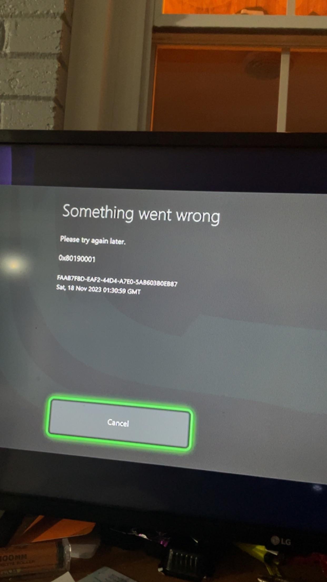 I can’t sign into my Xbox account, and this is the message I keep