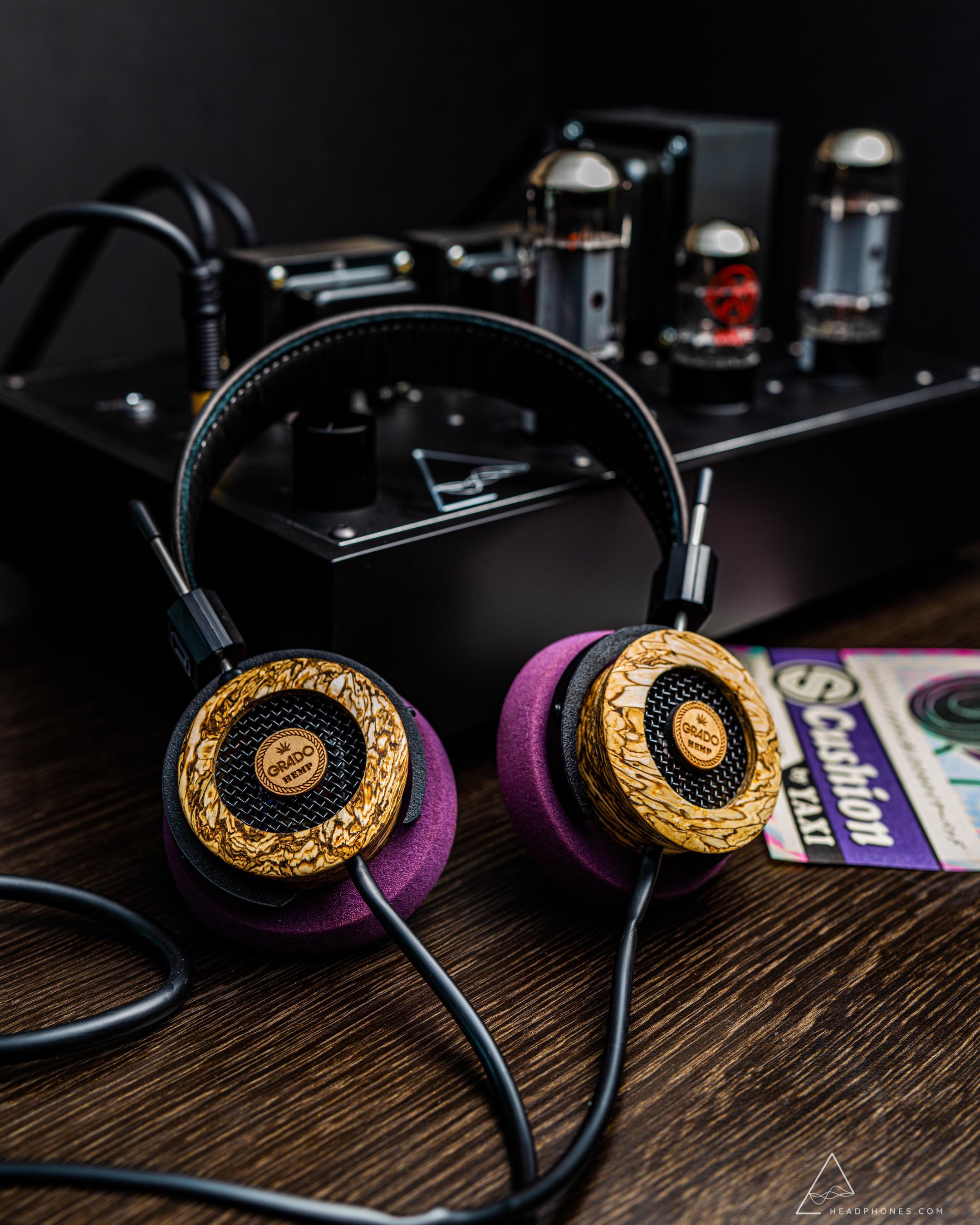 Grado Hemps with Yaxi purple S pads! Off the ampsandsound X Headphones prototype amp! r
