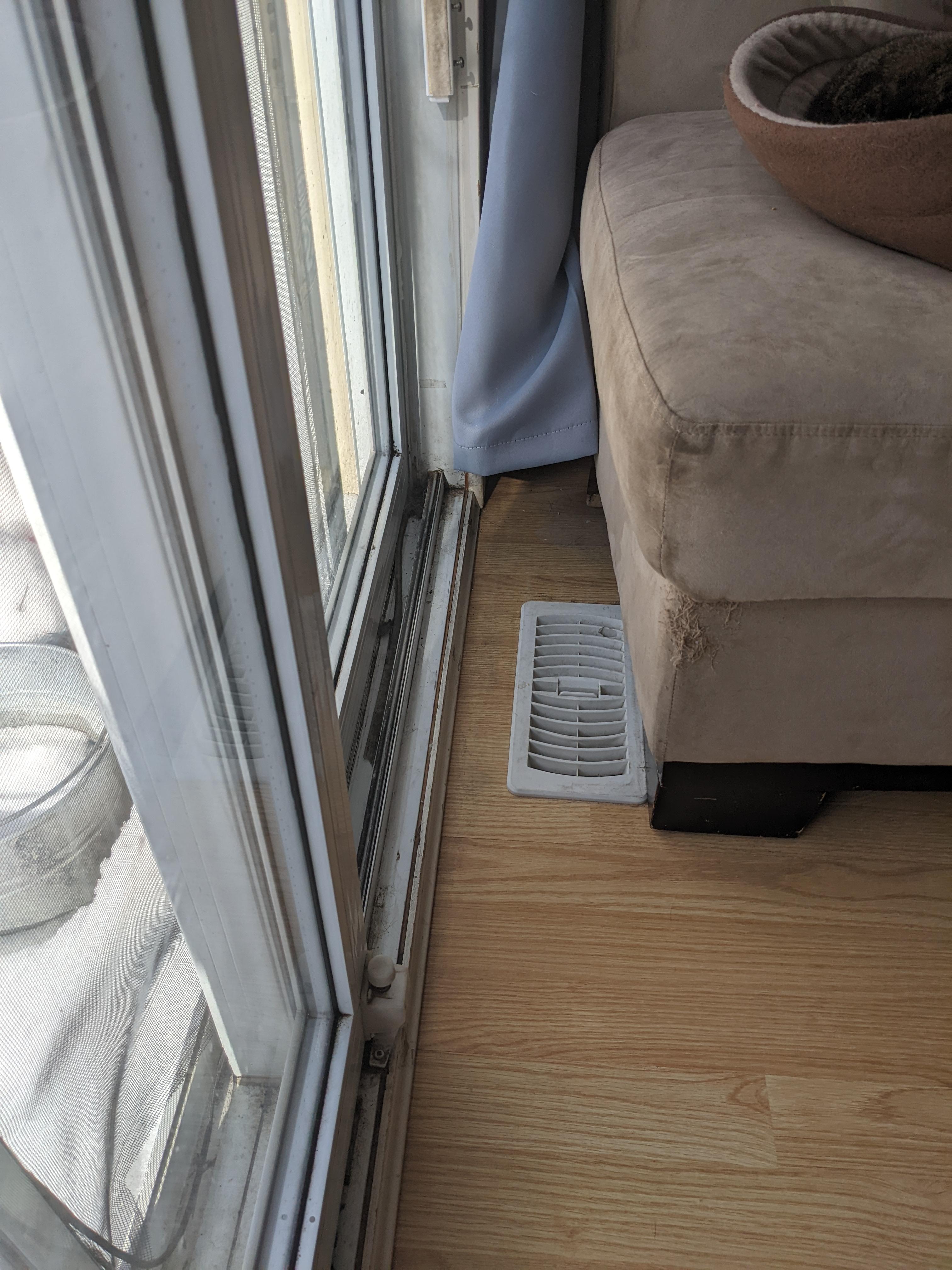 So I have this vent at our patio door, however it also is right up