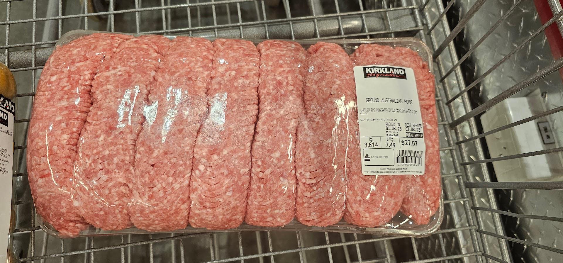 Pork mince (ground pork) from the meat section in Australia r/Costco