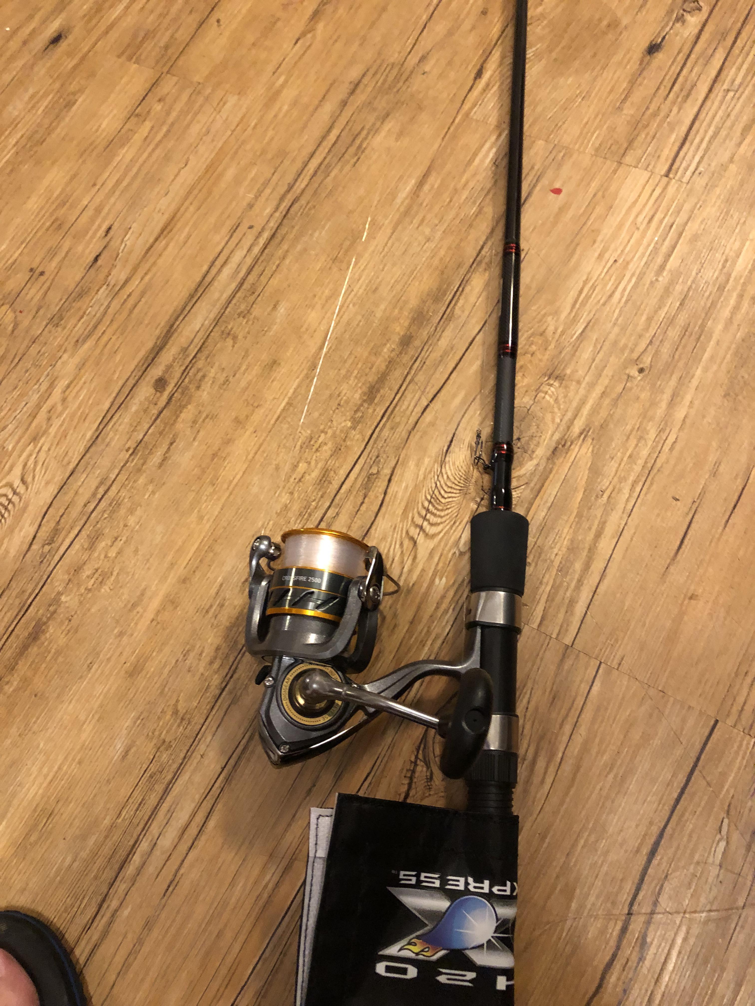 Cheap dropshot rod. Daiwa laguna 7’ and matching Daiwa crossfire reel