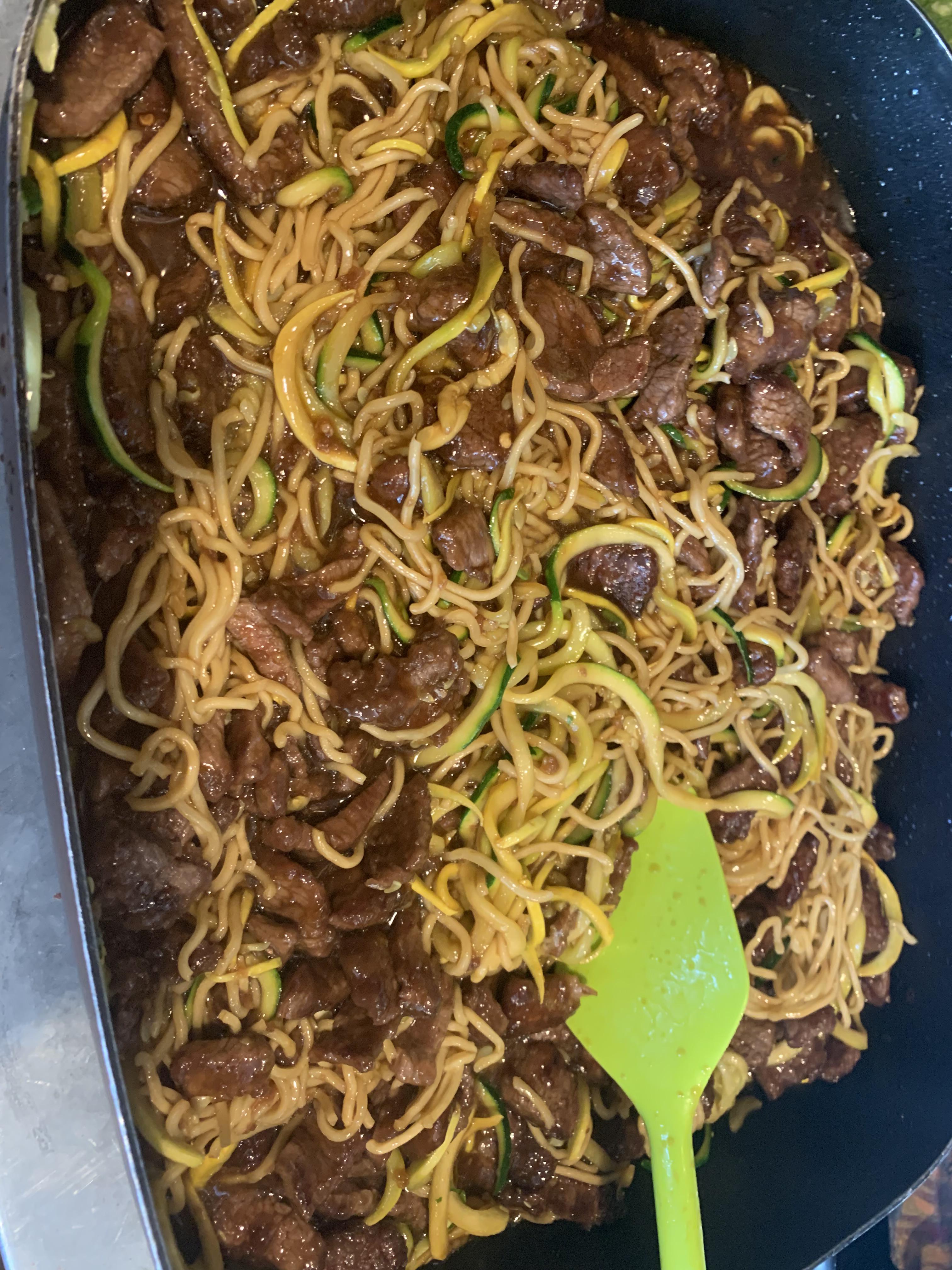 Zoodles, udon and steak r/MealPrepSunday