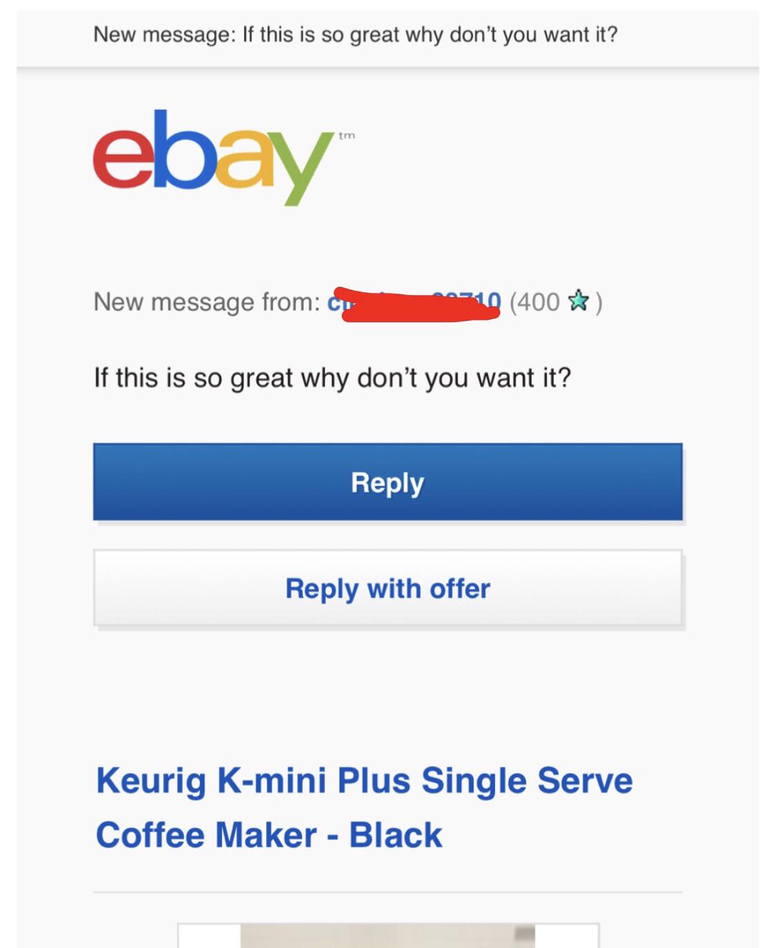 Why do people even bother typing out messages like this? r/Ebay