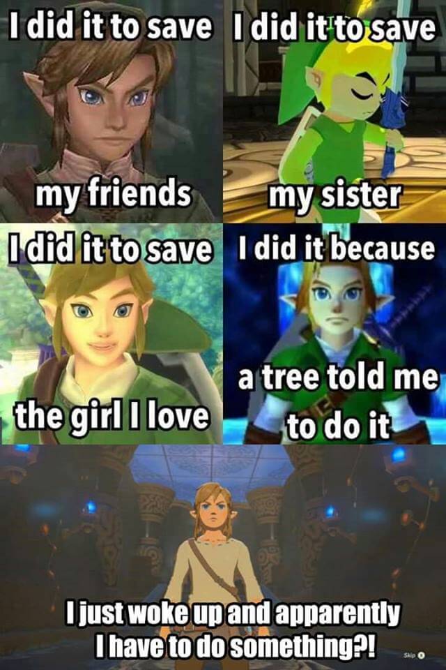 [LoZ] I feel BotW Link every morning zelda