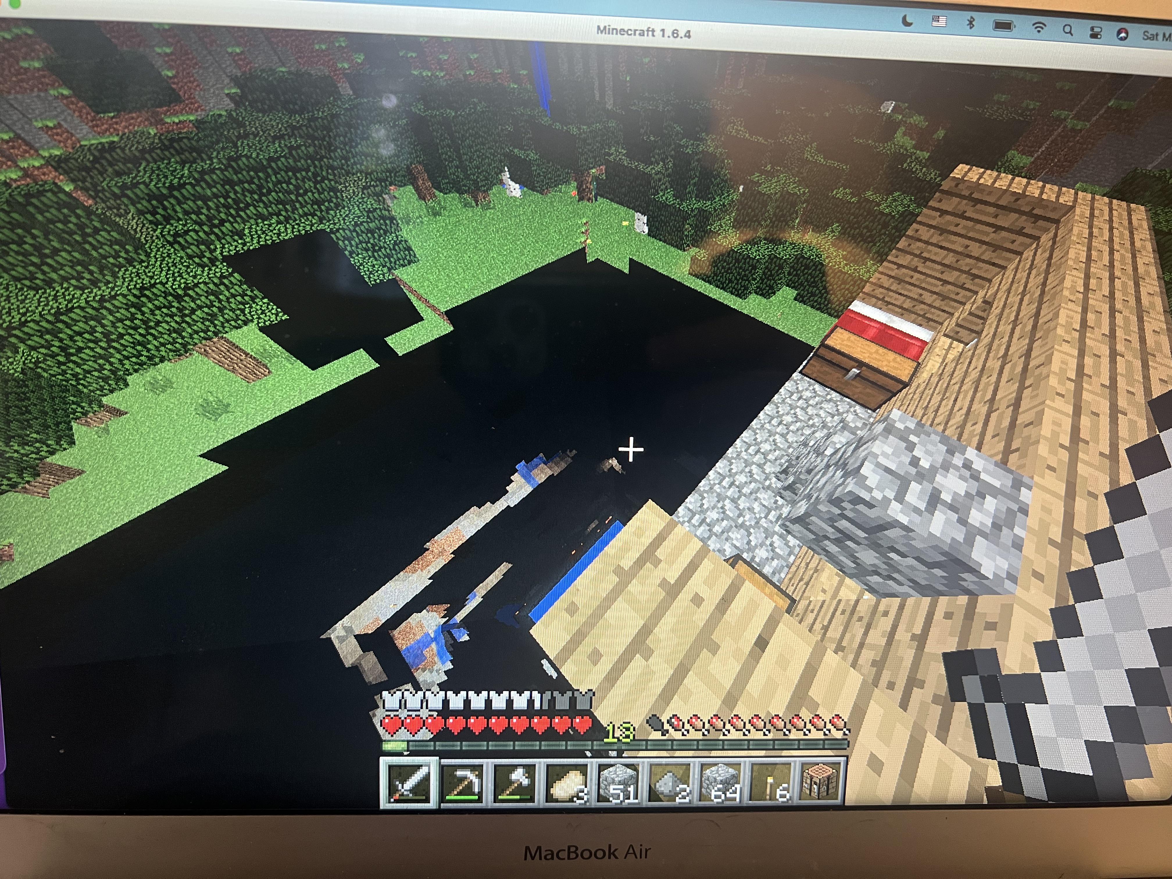 hey i was playing minecraft 1.6.4 for the nostalgia and i was in a cave