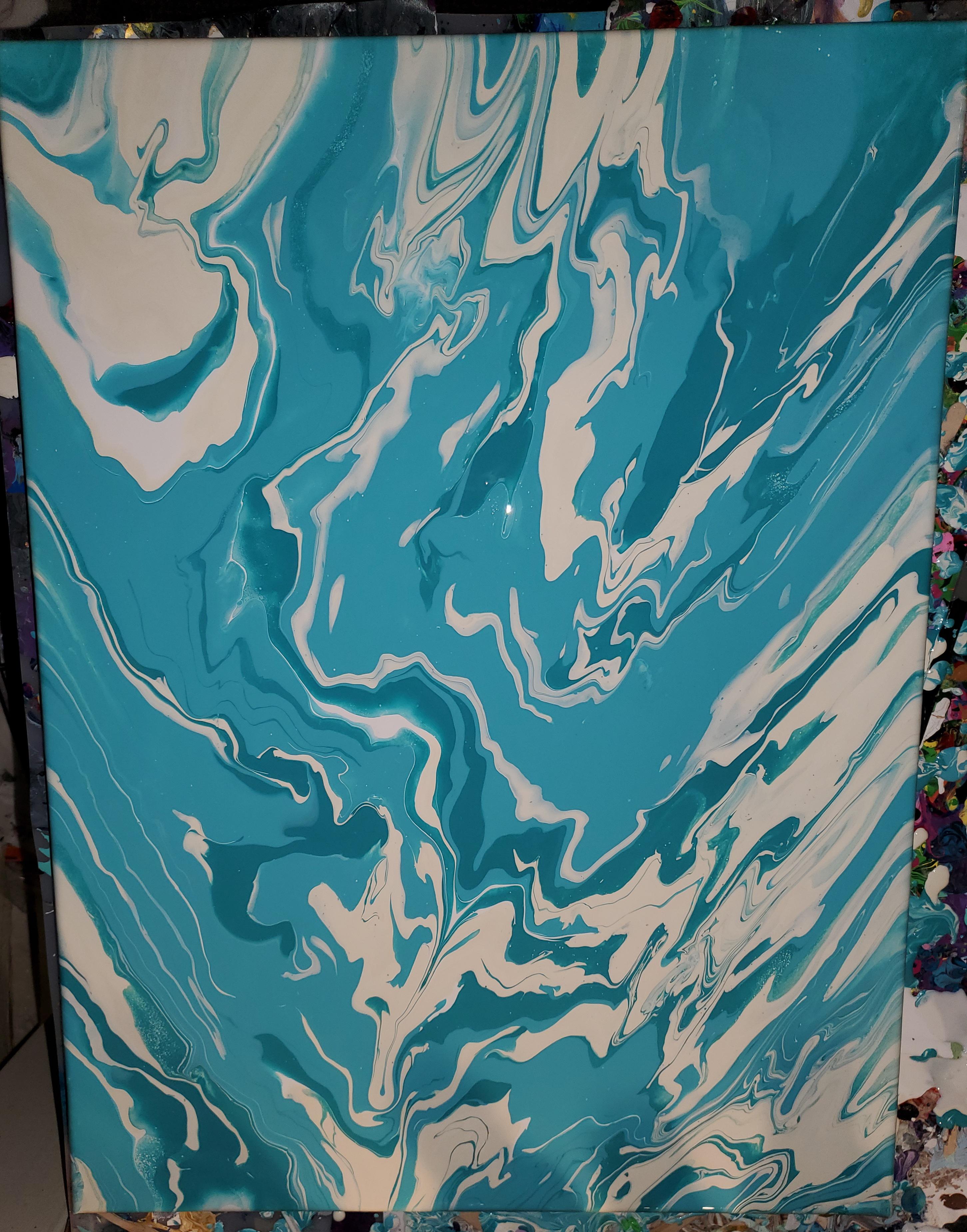 preparing a bunch of acrylics pouring board ???? pouring made on diverse