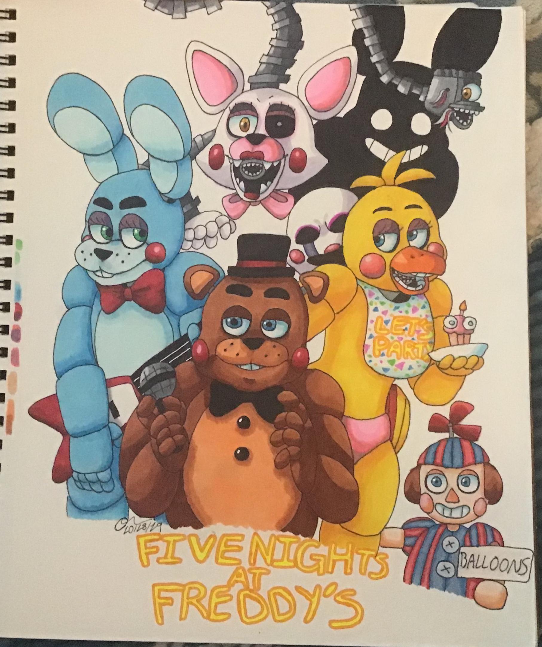 Here’s some FNAF 2 fan art that I started last night. I’ll