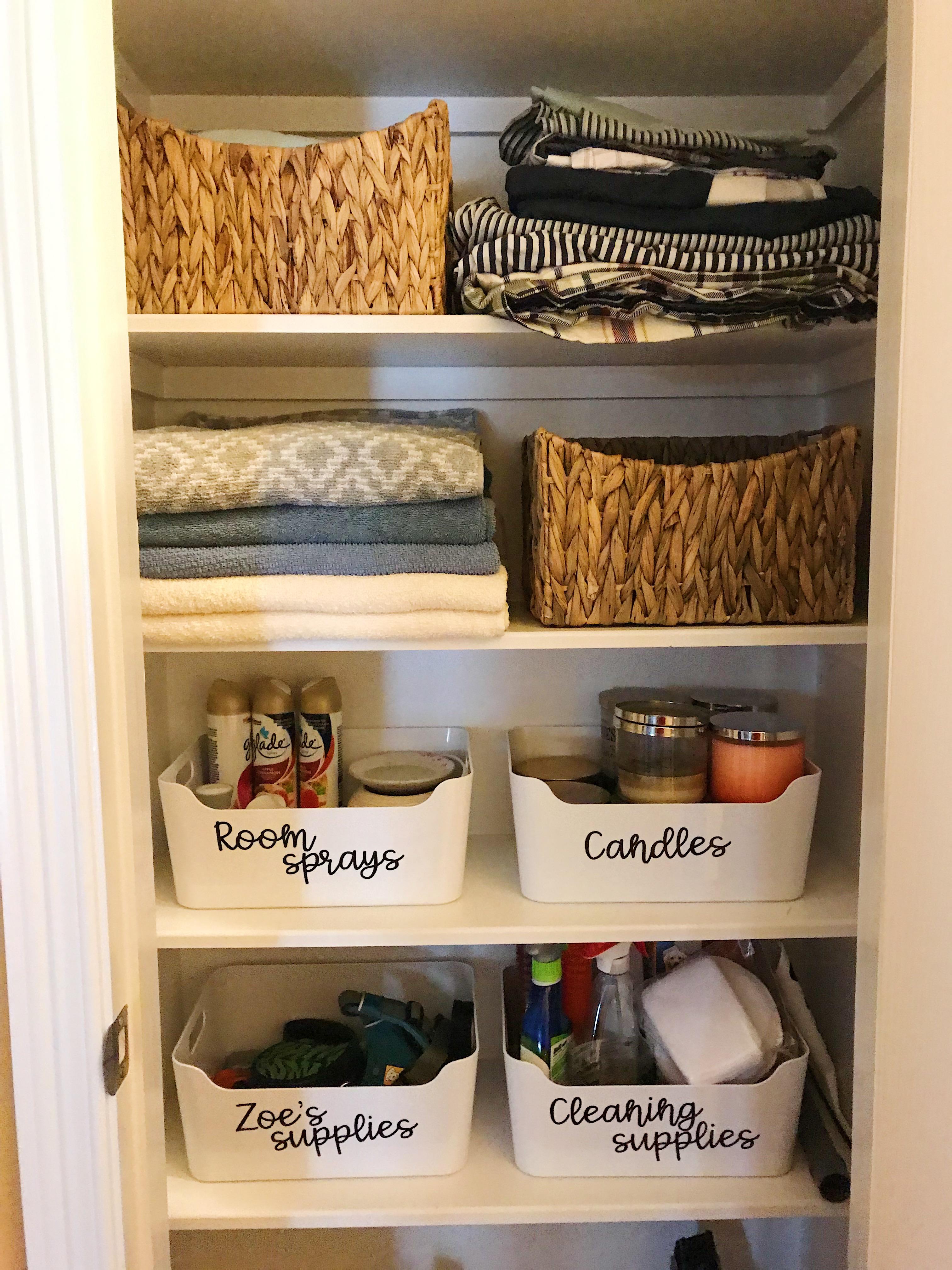 Extra week off means time to Organized the hallway linen