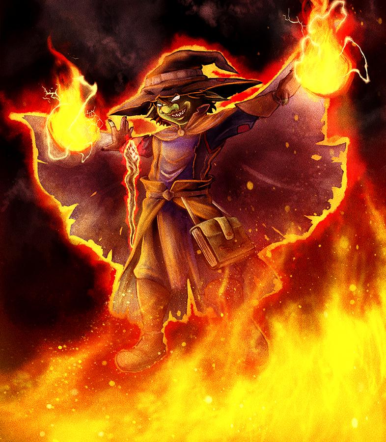 [Art] Goblin Fire Wizard Commission r/DnD