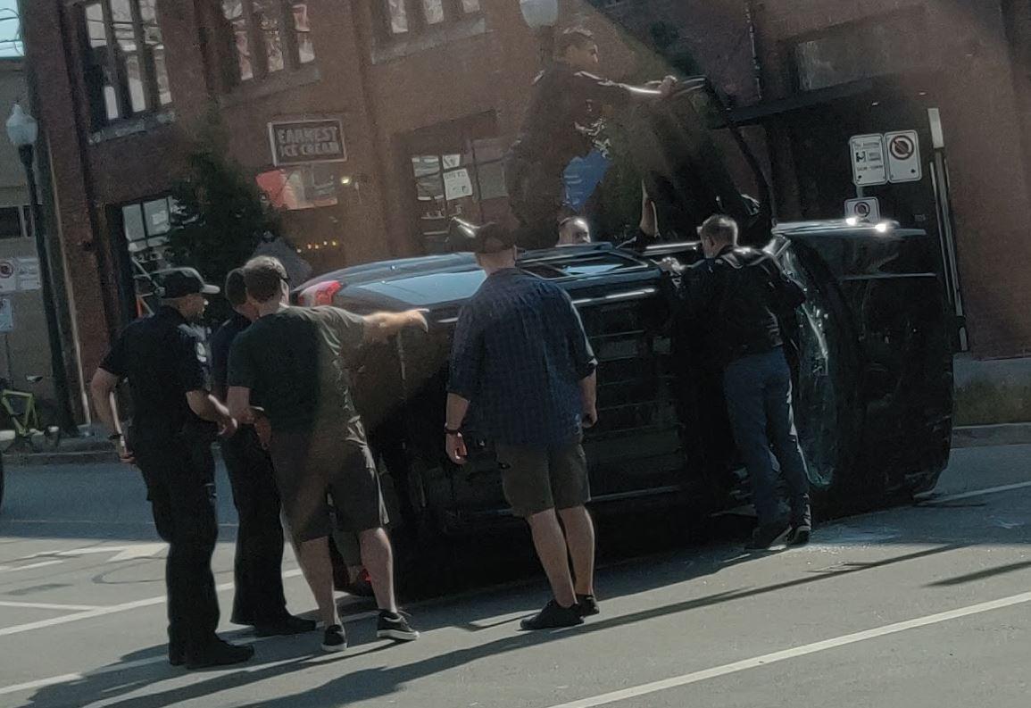 Flipped car from yesterday on 2nd and Quebec r/vancouver