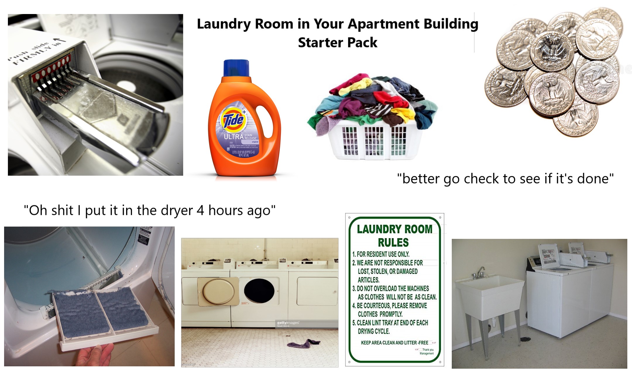 Laundry Room in Your Apartment Building Starter Pack r/starterpacks