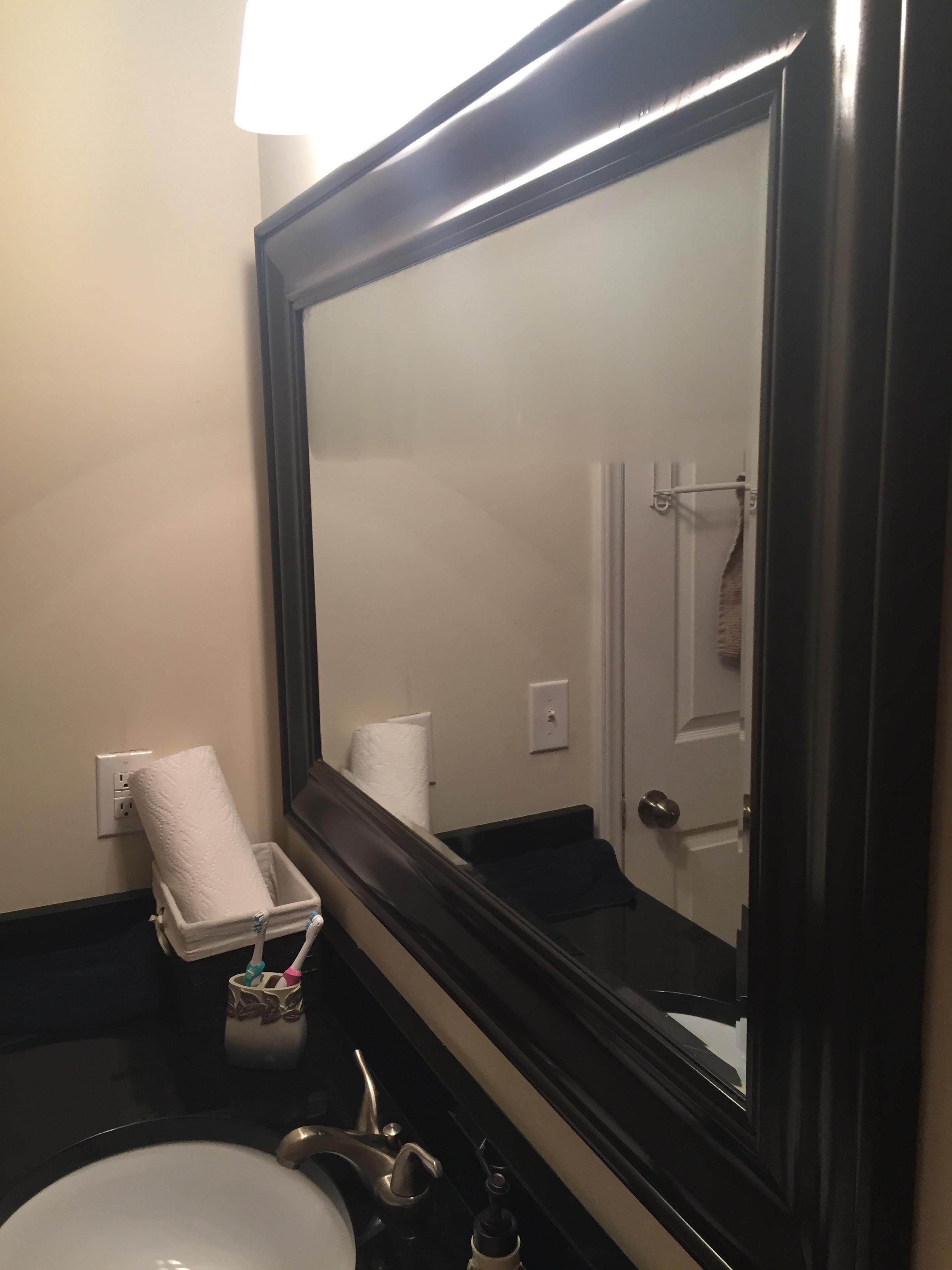 My shower fogged up only the top half of my mirror r/mildlyinteresting