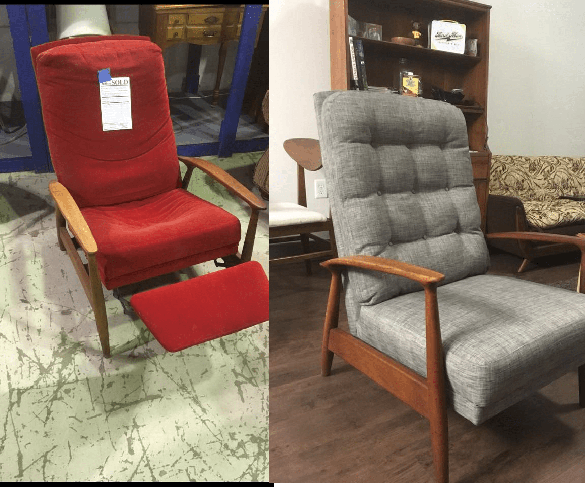 My Milo Baughman Viceroy Recliner Just Got Back From The Upholsterer Before And After Mid Century