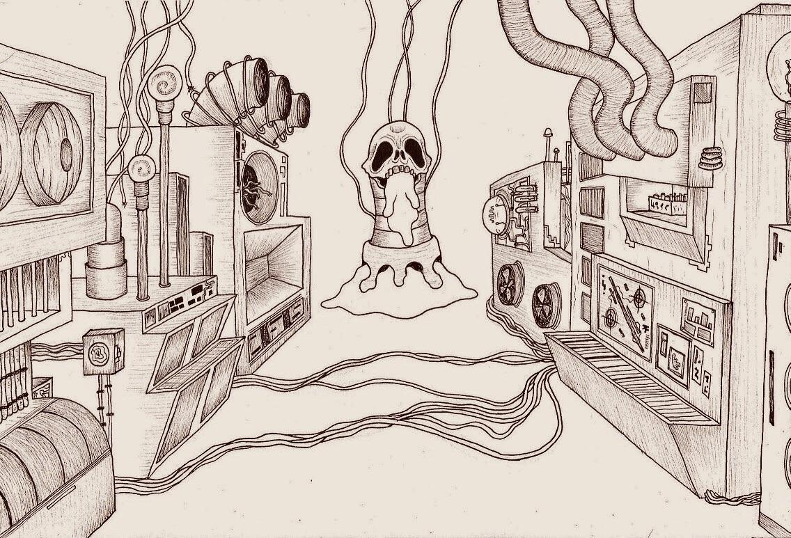 A thing I drew while listening to Murder of the Universe. How I