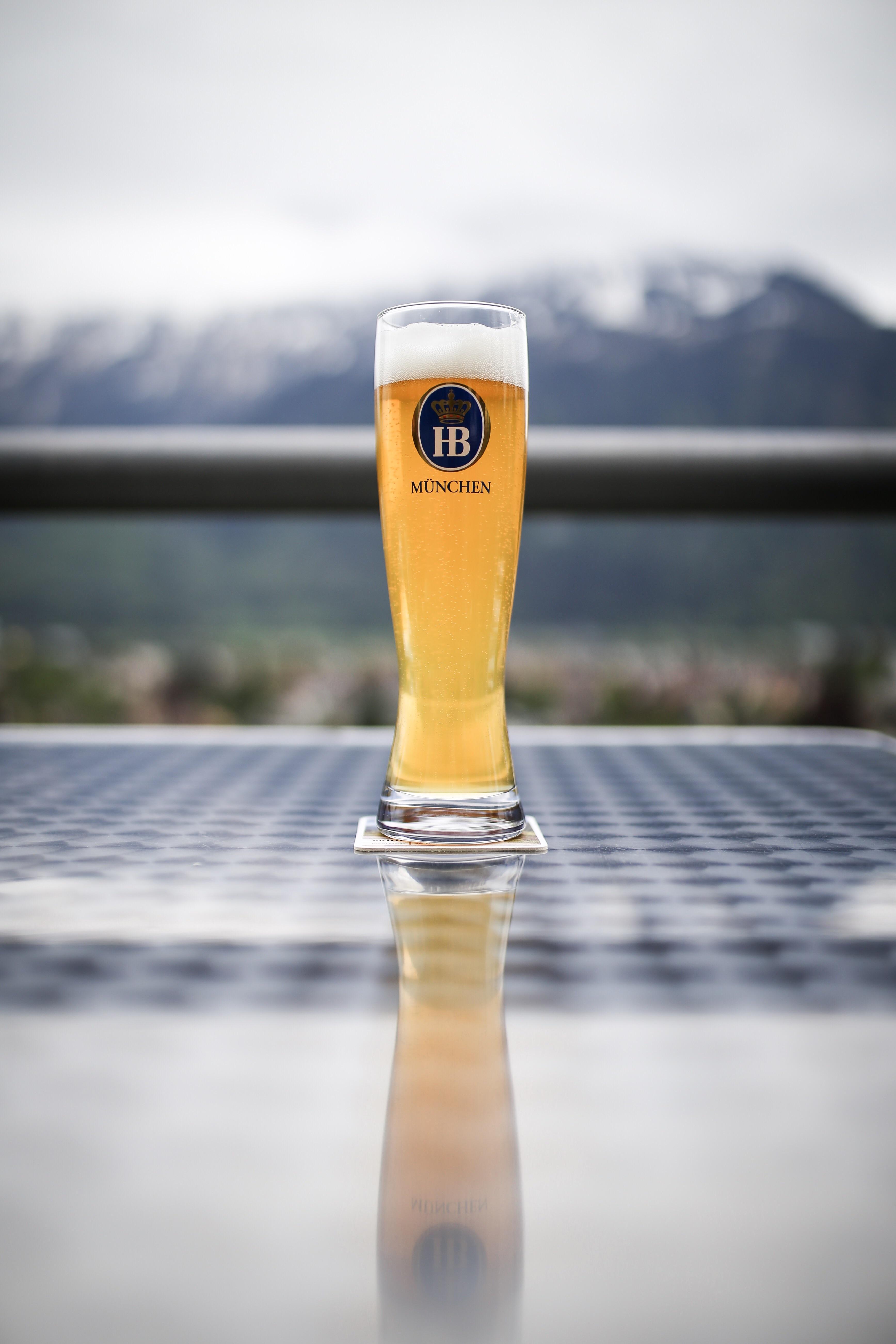 Weiss beer with Swiss Alps view beerporn