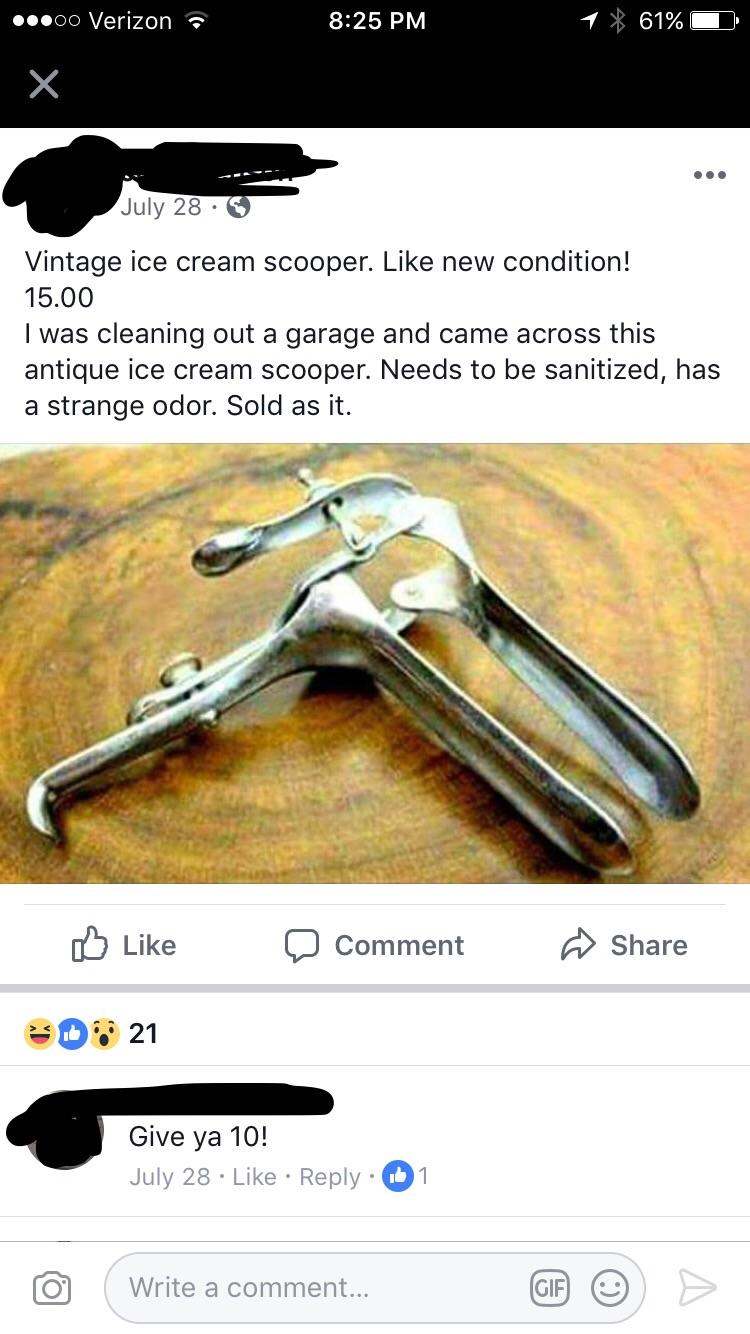 Vintage Ice Cream Scoop For Sale! r/oldpeoplefacebook