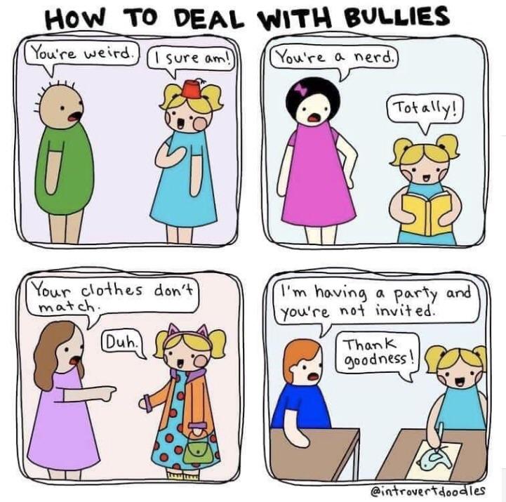 «How to Deal with Bullies» r/SelfCareCharts