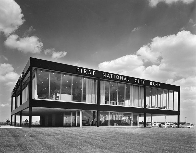 First National Bank by SOM Architects. Photo by Ezra Stoller. JFK
