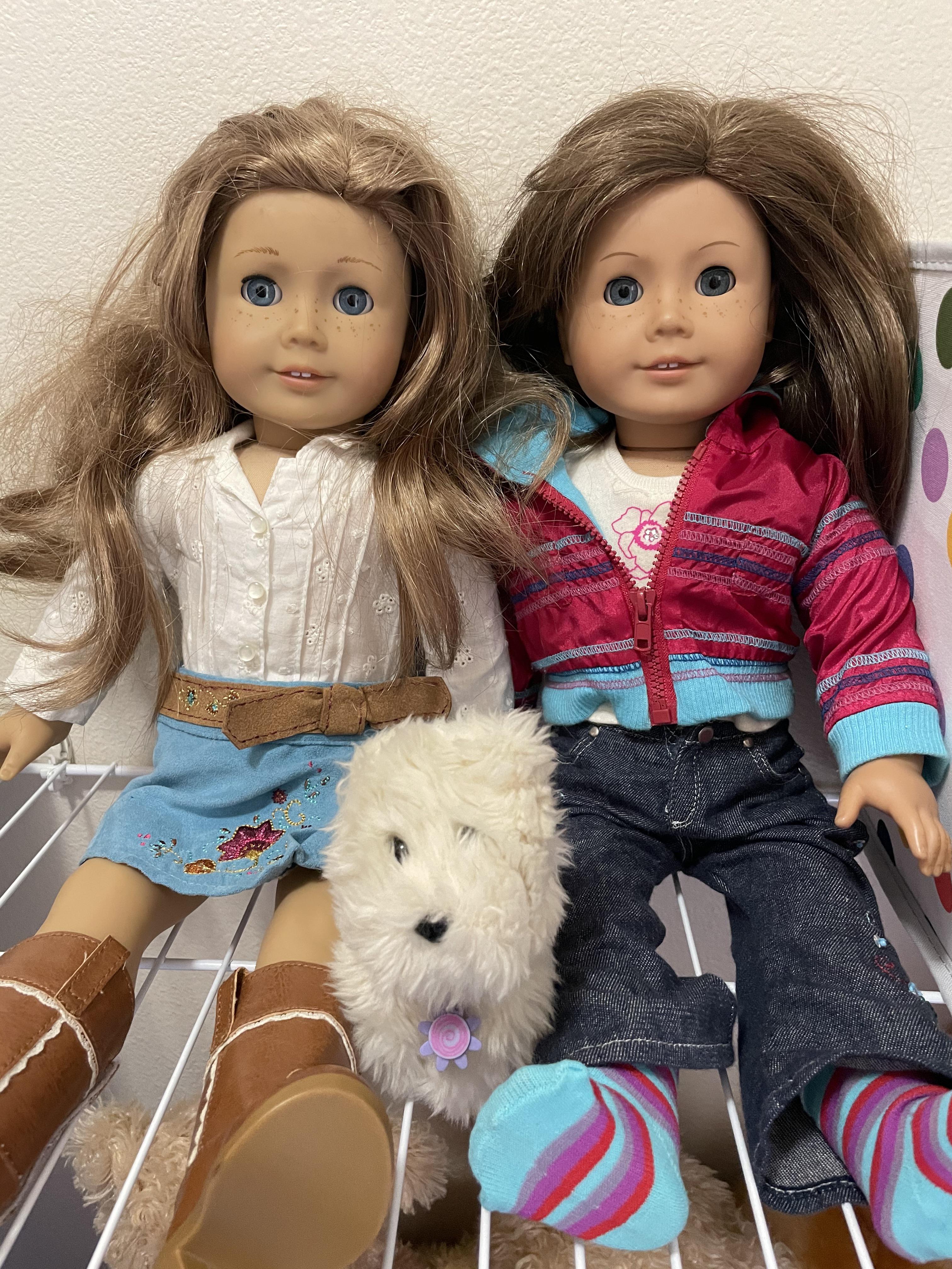 I just got my old American Girl dolls out of storage! I can’t wait to do their hair and play