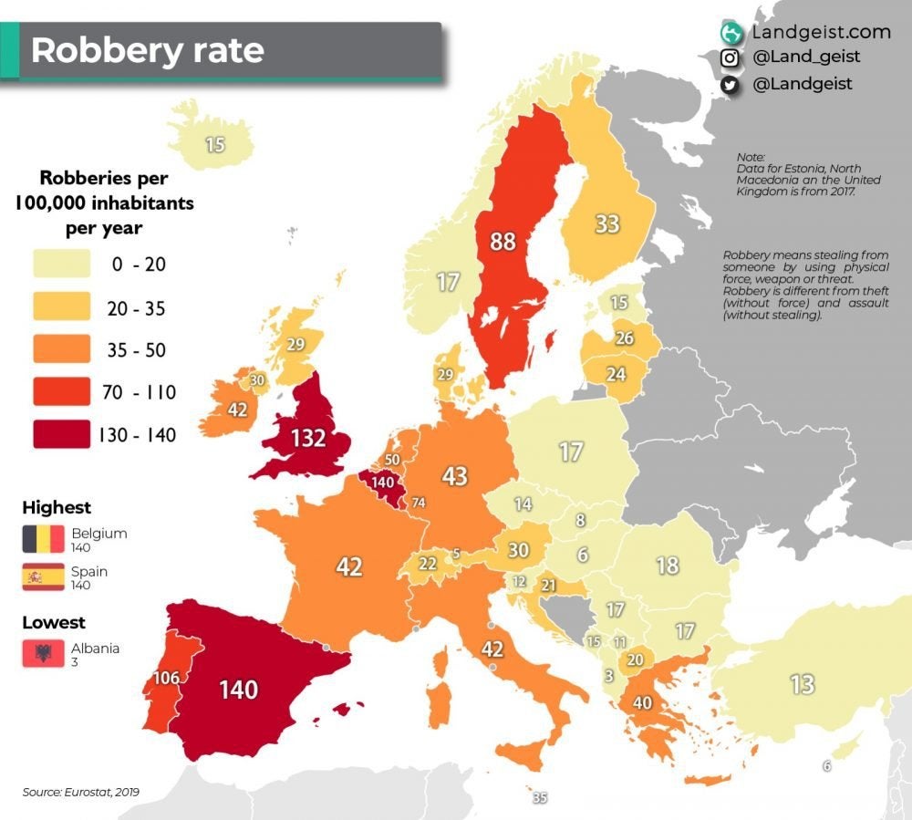 European Robbery Stat r/MapPorn