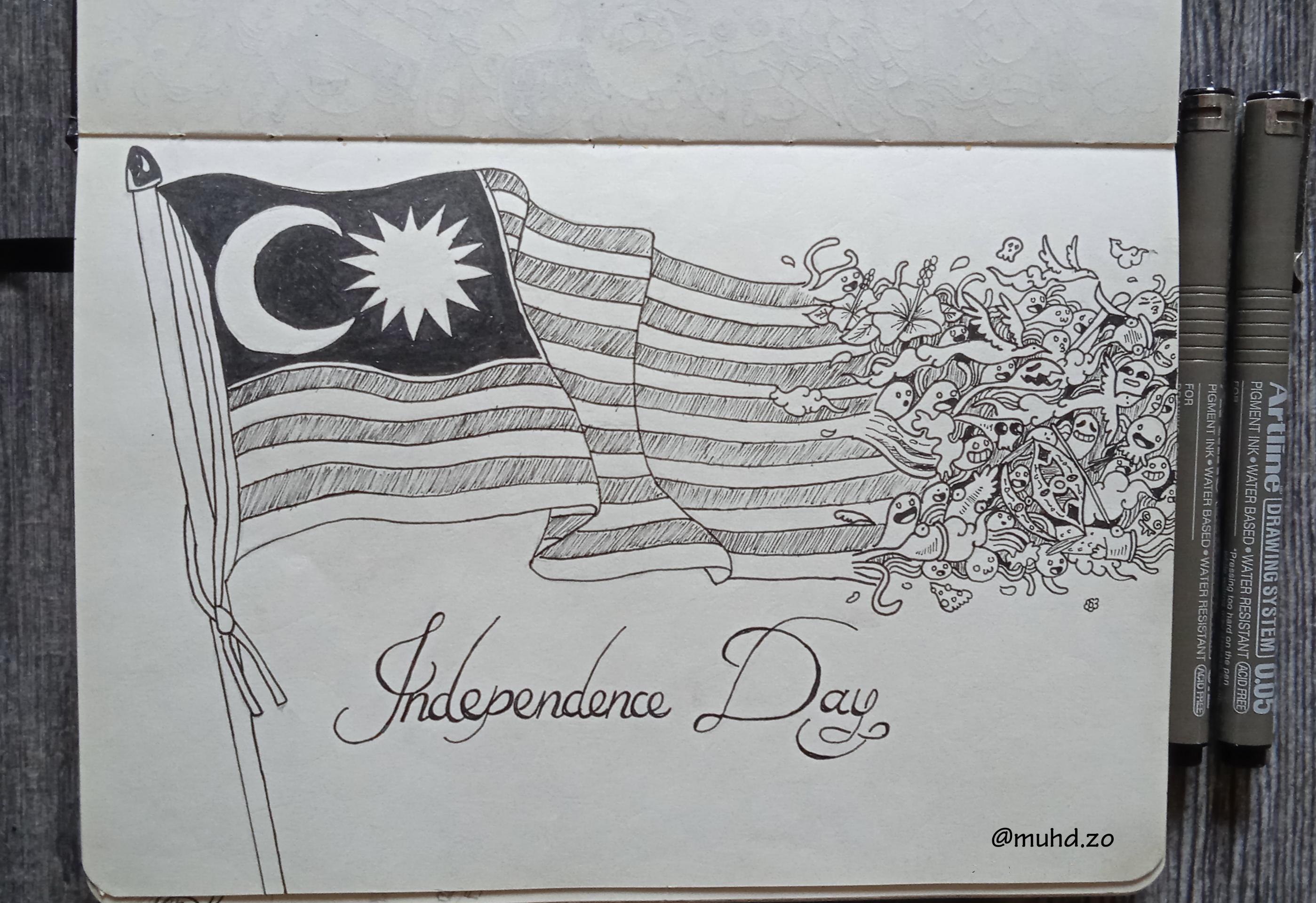 Just a simple doodle. Selamat Hari Merdeka🇲🇾 r/malaysia