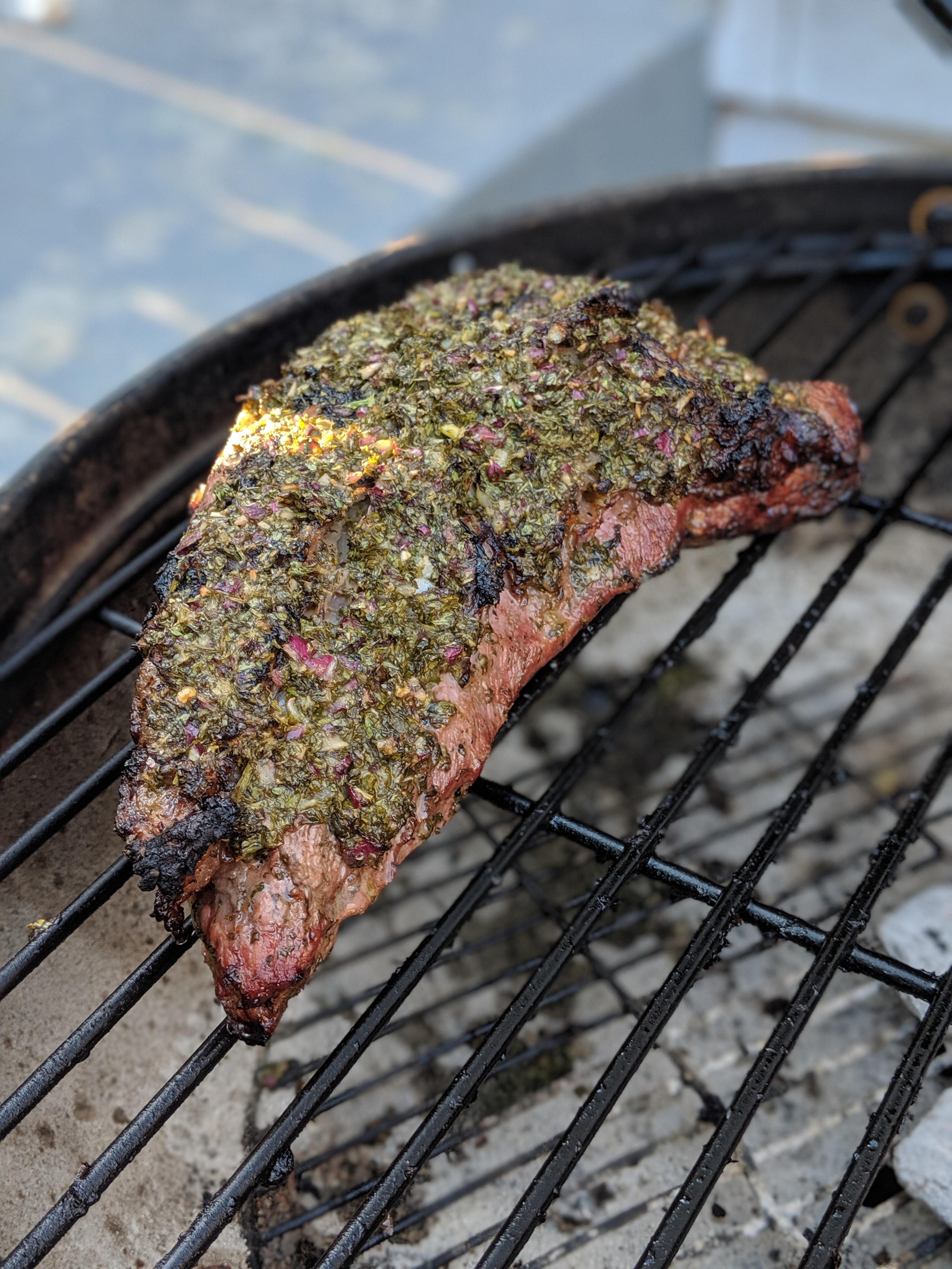 Tritip roast with chimichurri marinade. r/grilling