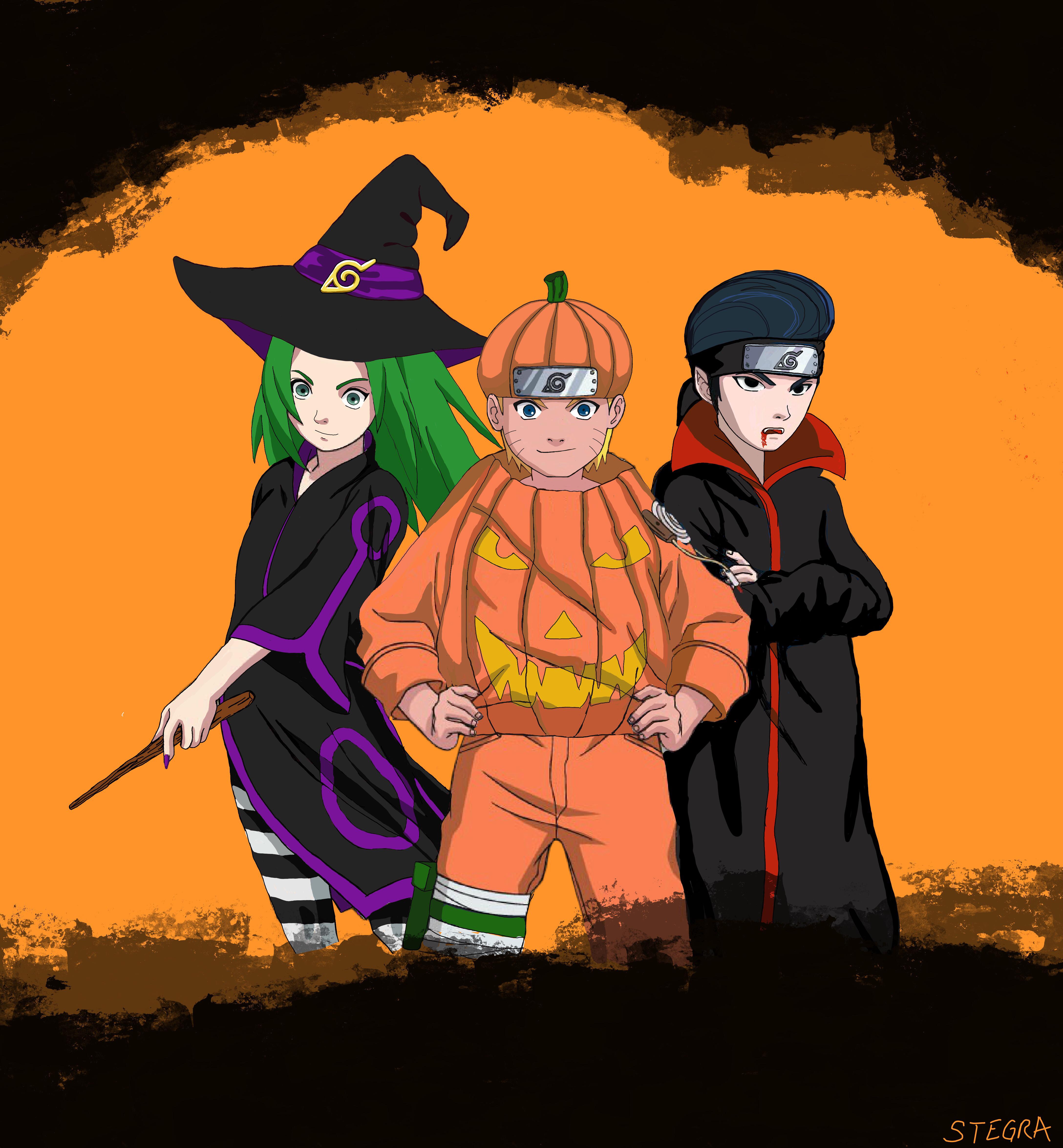 Happy Halloween from team 7! [OC] r/Naruto