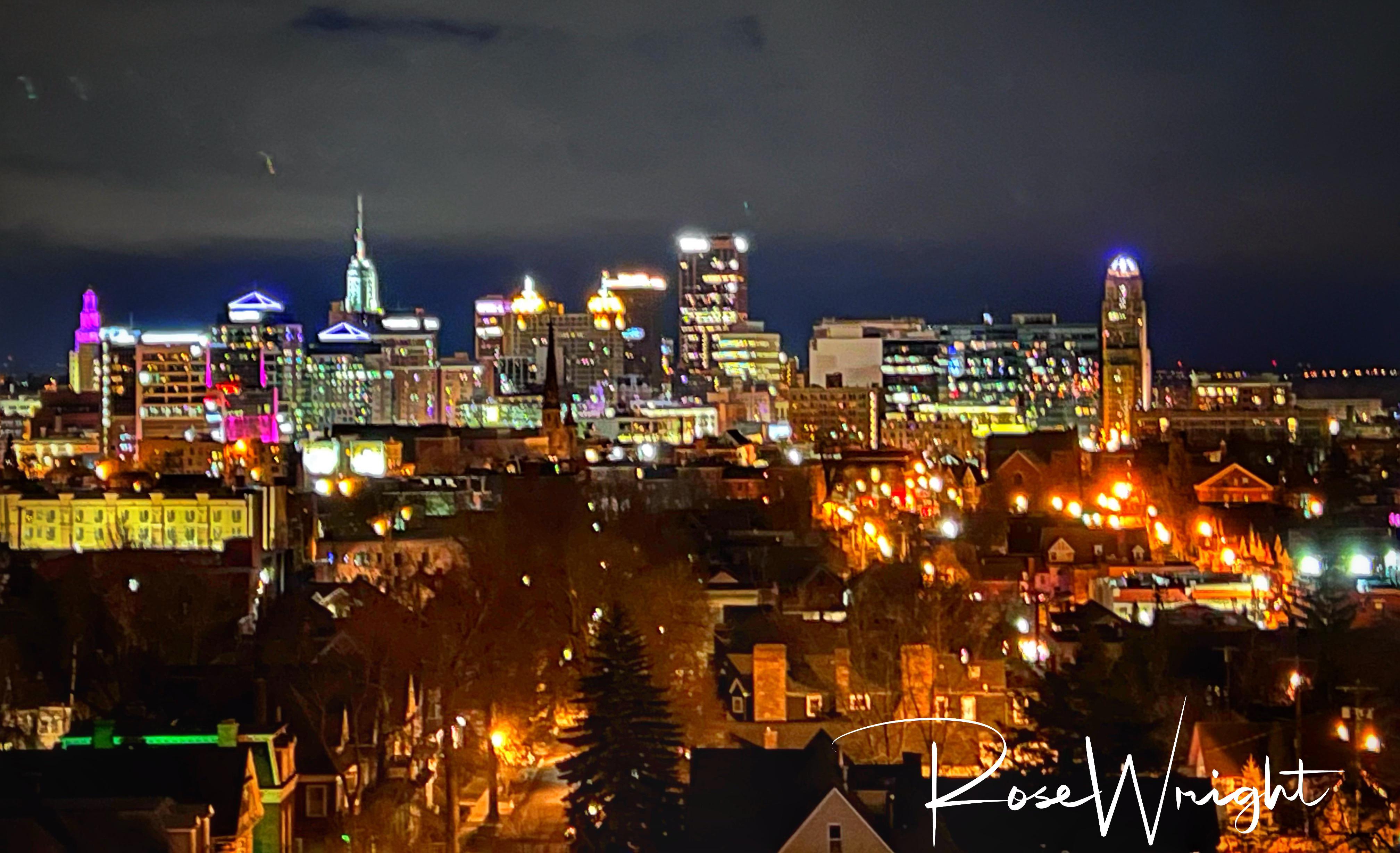Downtown Buffalo NY on a cold December evening . r/CityPorn