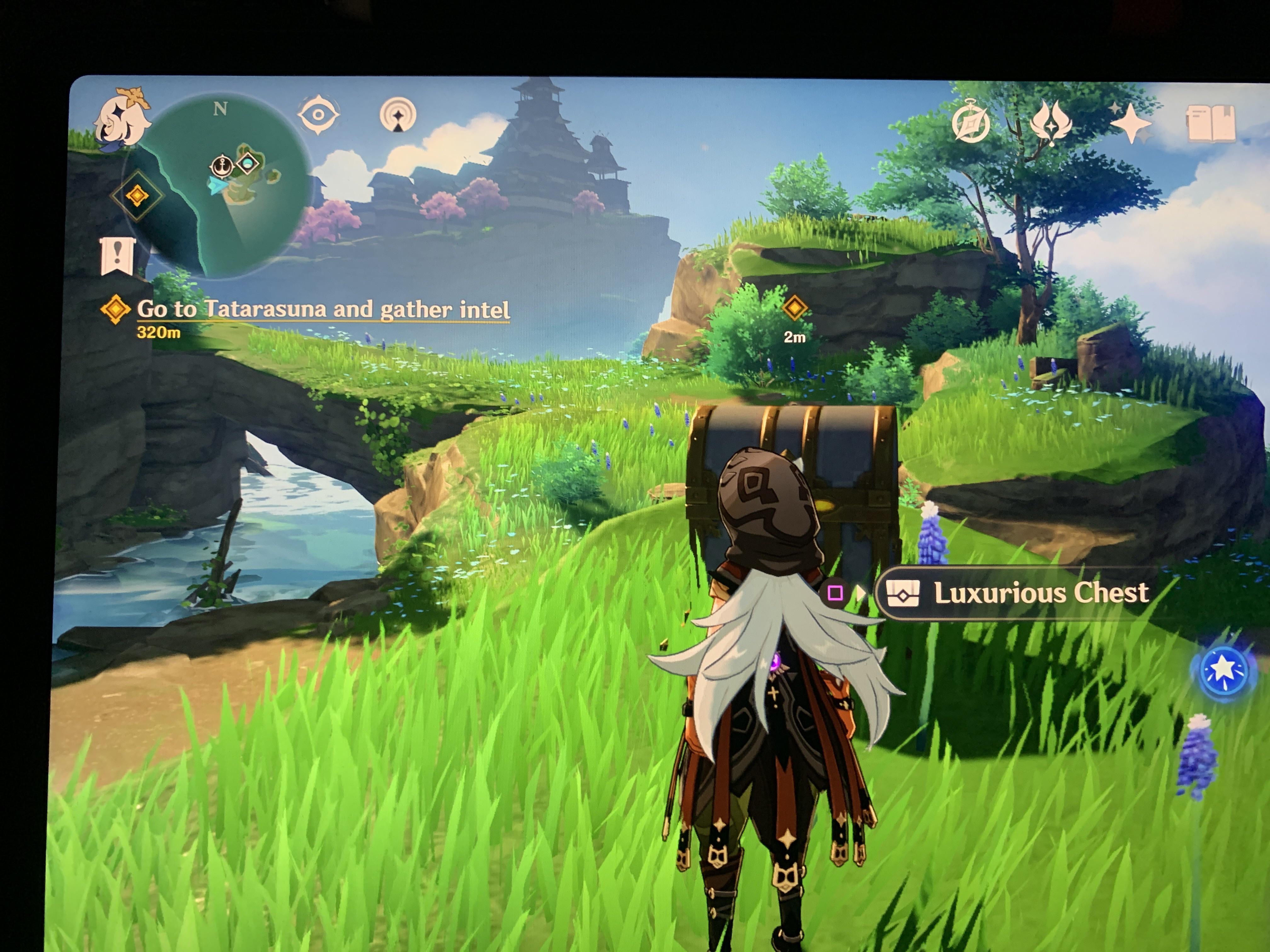 Breaking nearly all the pots on this Island with the Domain on the bottom left of Narukami