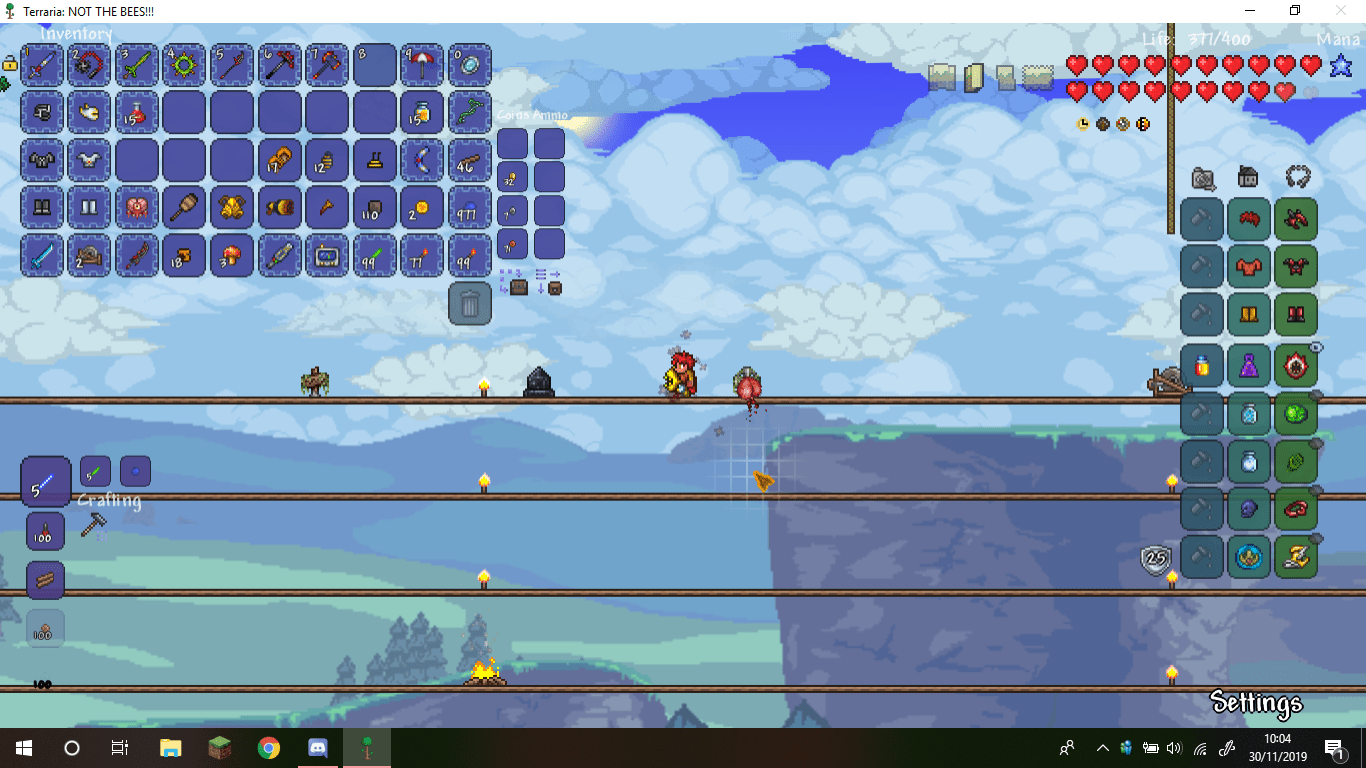 I had a change of plan (because I totally didn't die to skeletron) and
