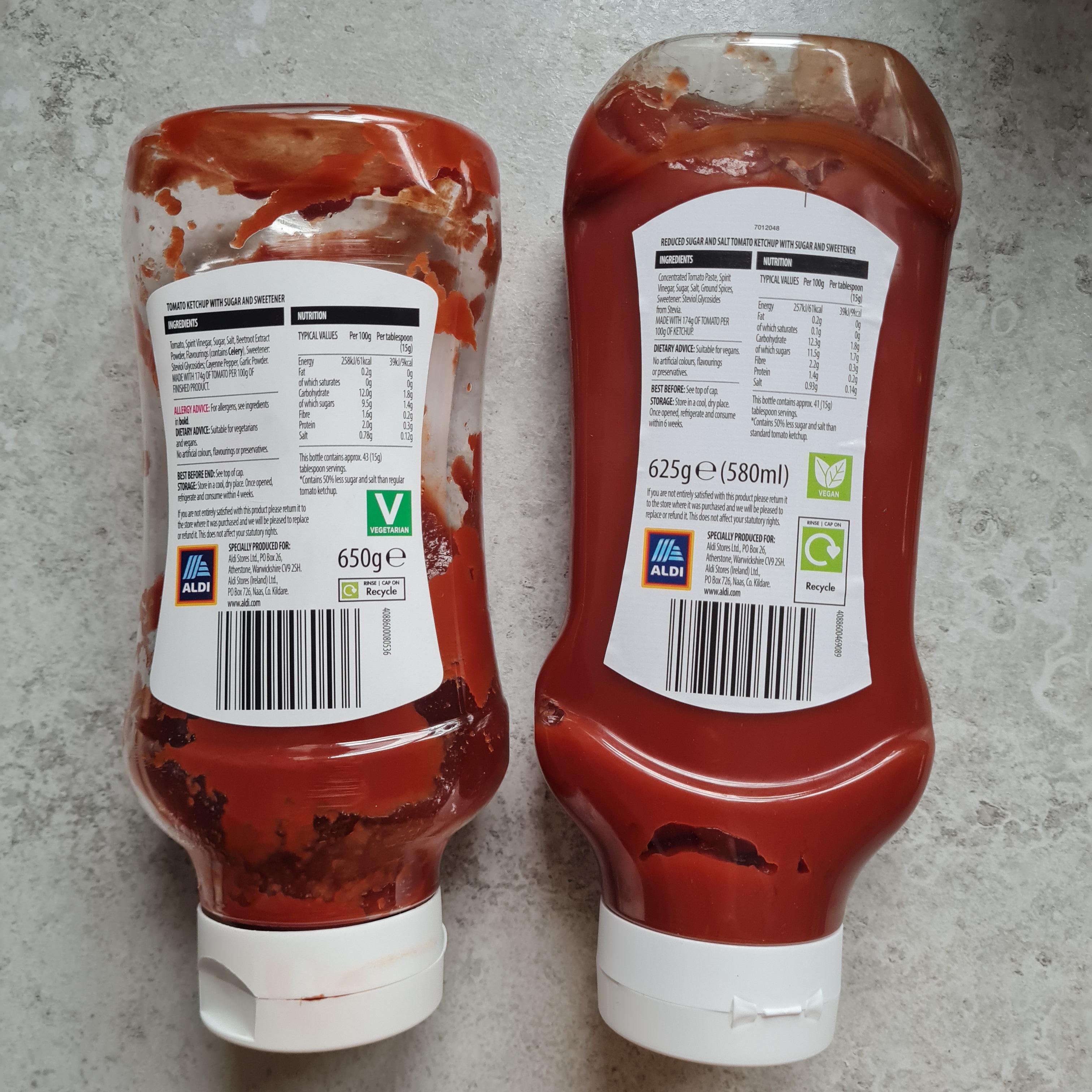 Aldi changing the size of the Tomato Ketchup bottles so they no longer fit on the kitchen