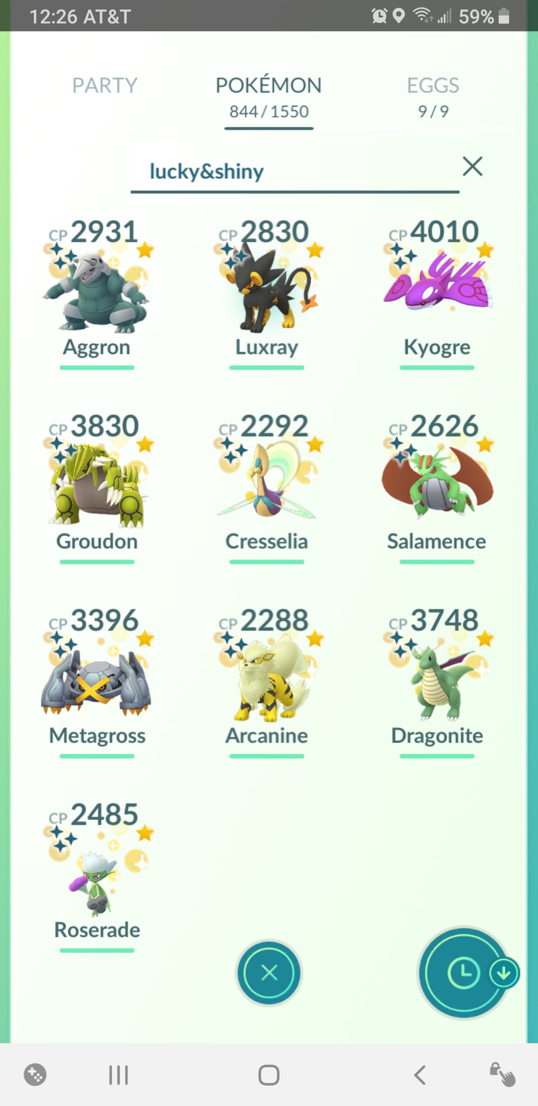 Lucky shiny collection so far. r/pokemongobrag