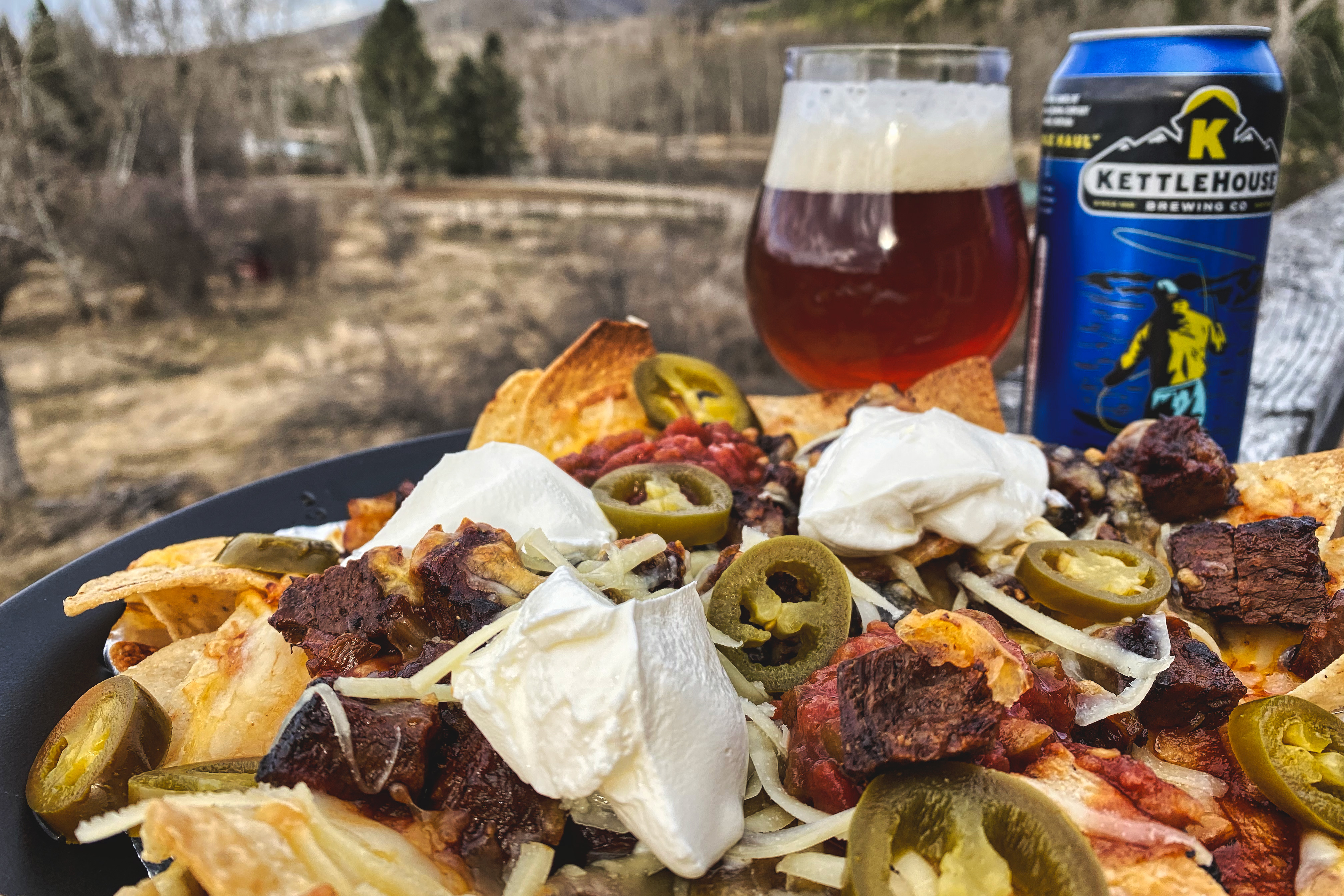 Bison Burnt Ends Nachos with Kettlehouse IPA r/tonightsdinner