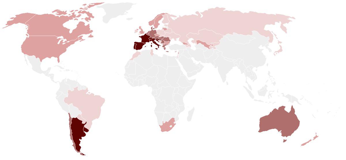 Countries by per capita wine consumption MapPorn