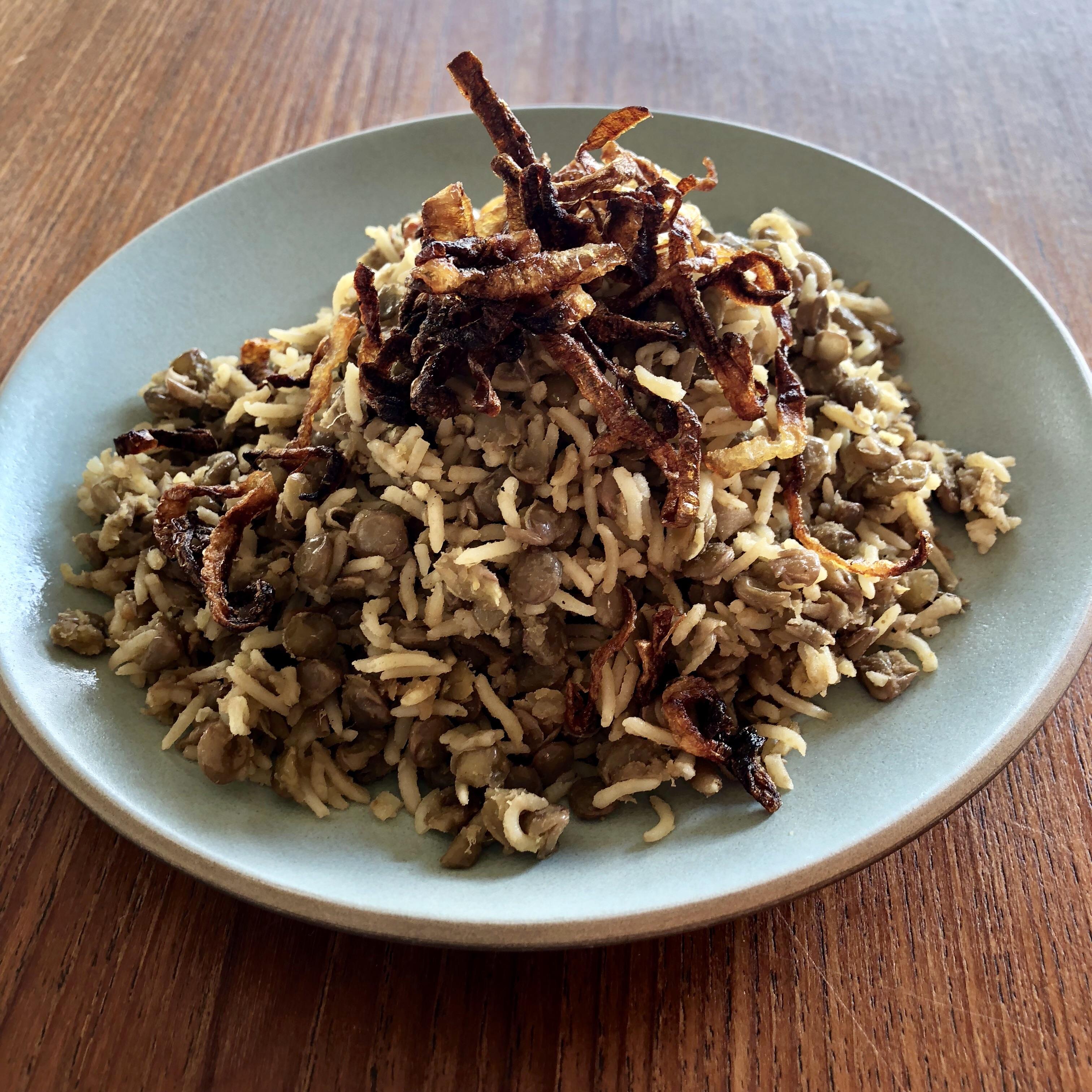 Mujadara lentils, rice and caramelized onions [homemade] r/food