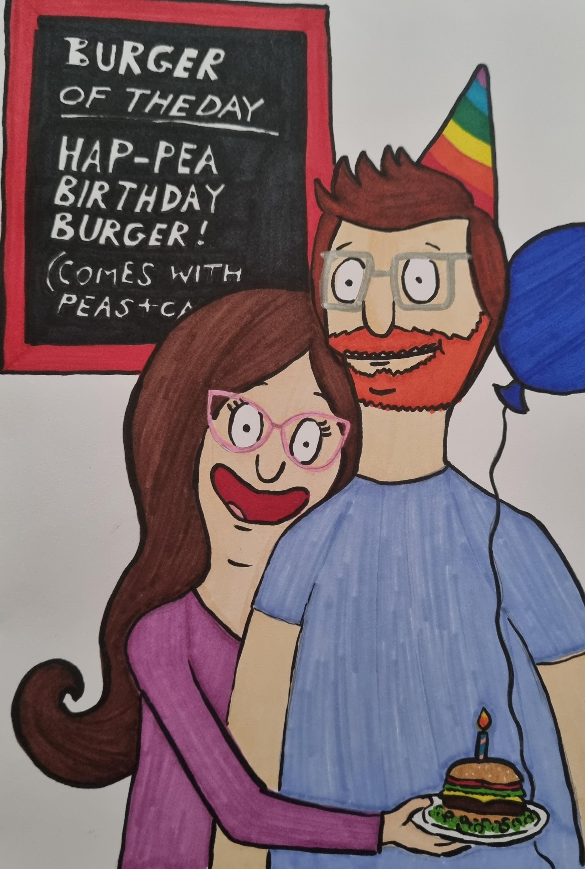 The Bob's burgers birthday card I made for my partner r/BobsBurgers
