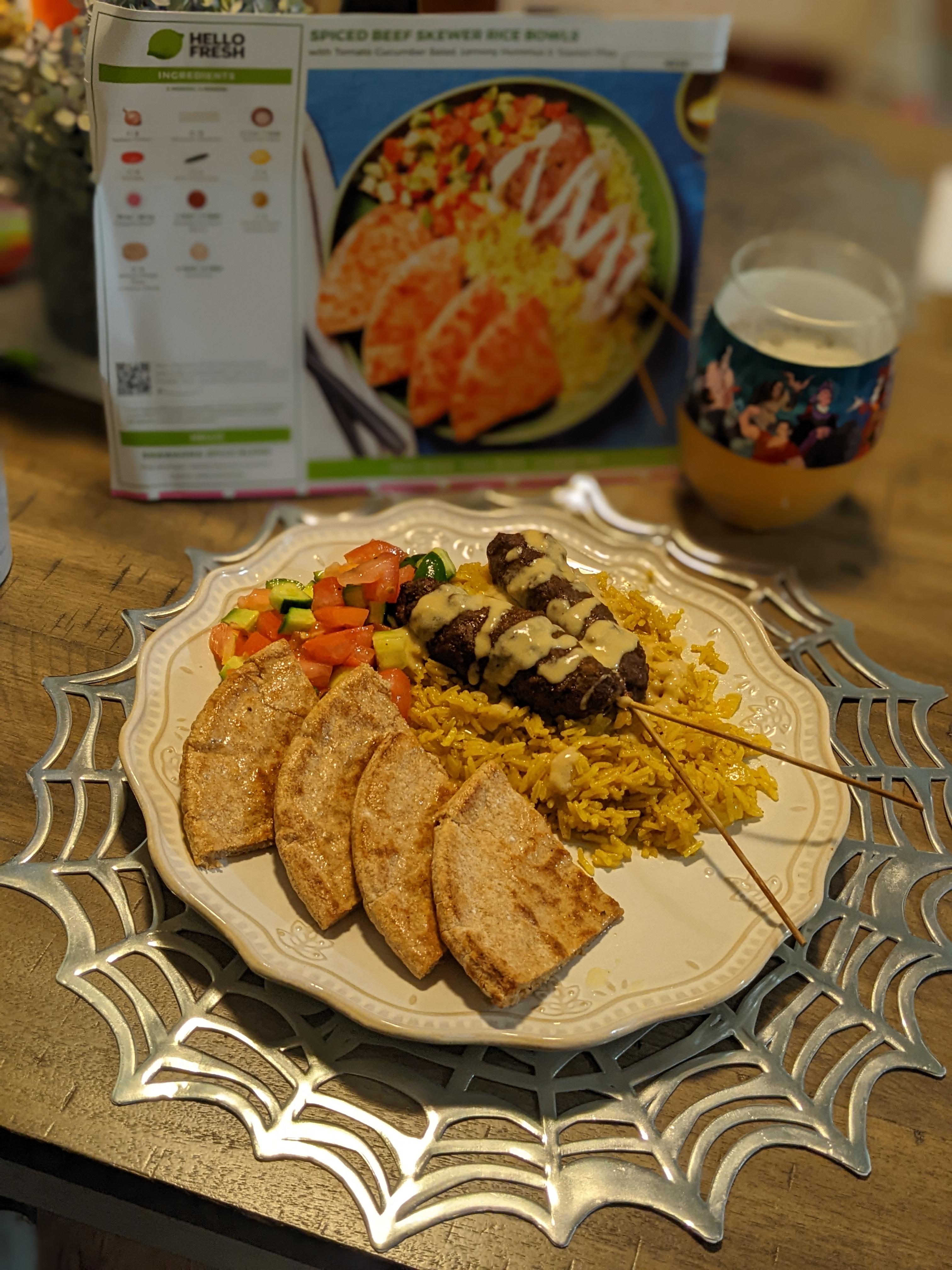 Spiced Beef Skewer Rice Bowls r/hellofresh