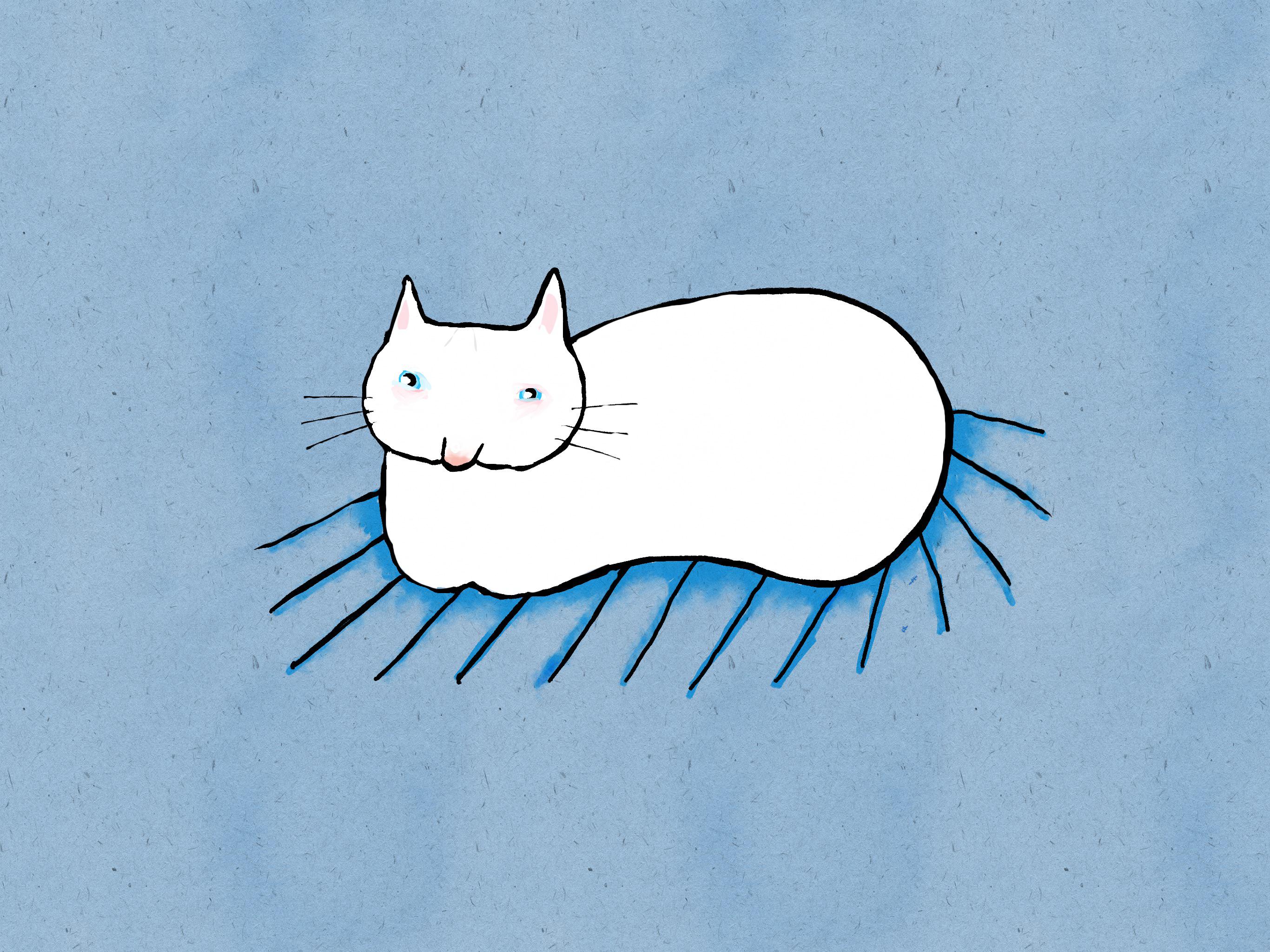 My cat on her favorite blanket r/minimalcatart