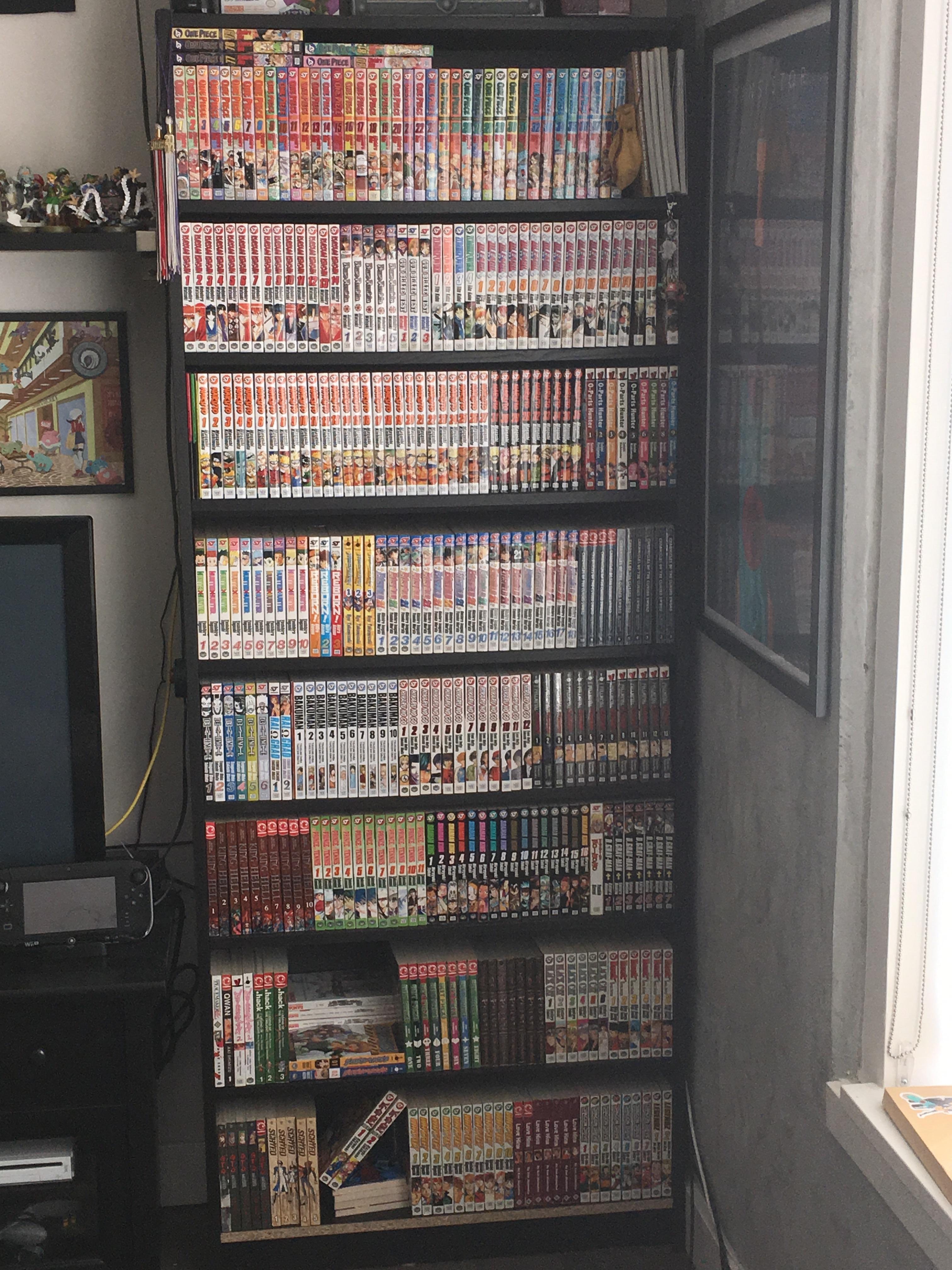 Just got my bookcase organized. All shelves run 2 deep. Nice to finally